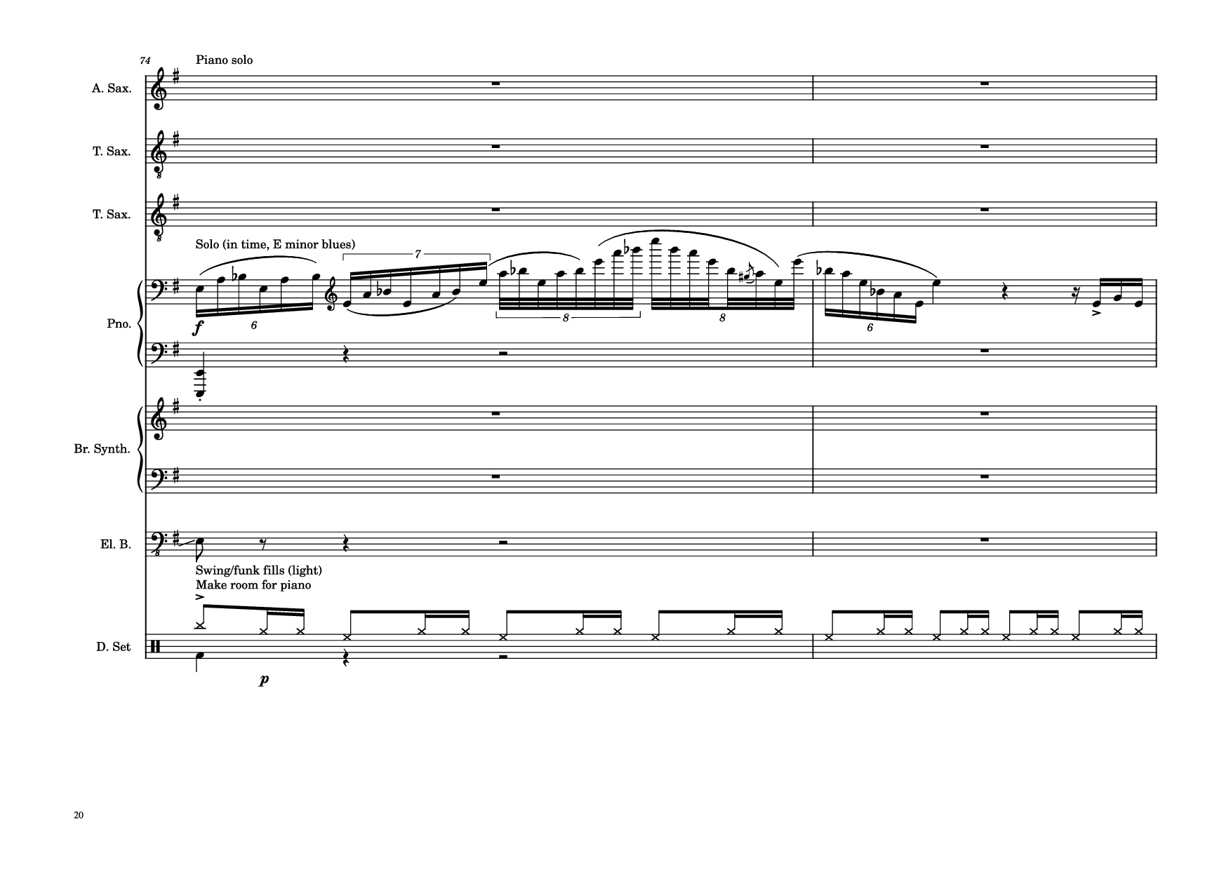 Trang 20 của Sheet nhạc PDF Piano Guitar Tab bài hát 176th Street Piano - Transcribed by
