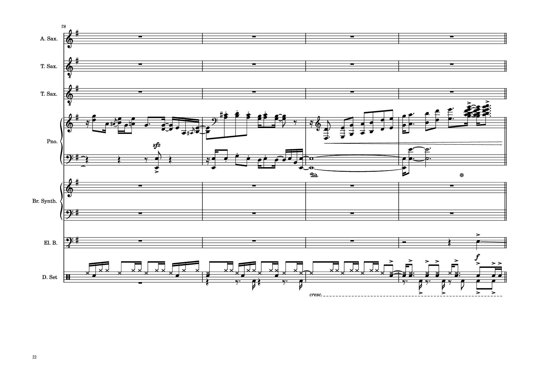 Trang 22 của Sheet nhạc PDF Piano Guitar Tab bài hát 176th Street Piano - Transcribed by