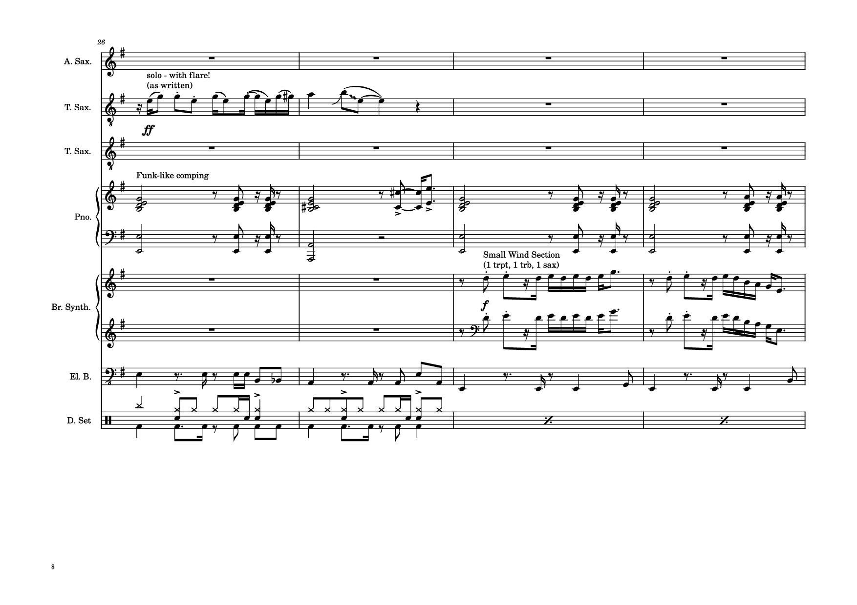 Trang 8 của Sheet nhạc PDF Piano Guitar Tab bài hát 176th Street Piano - Transcribed by