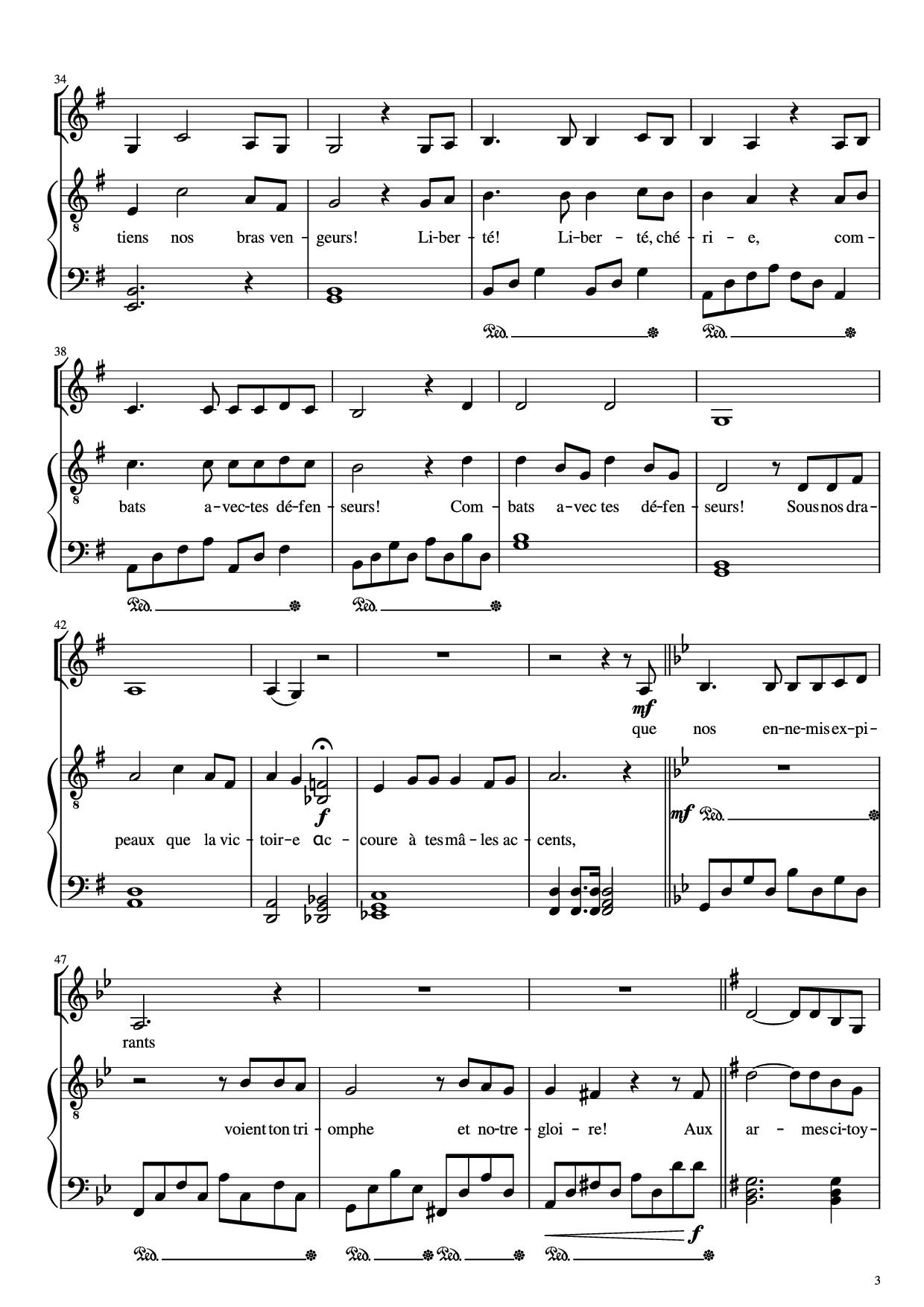 Trang 3 của Sheet nhạc PDF Piano bài hát La Marseillaise Piano - Claude Joseph Rouget de Lisle