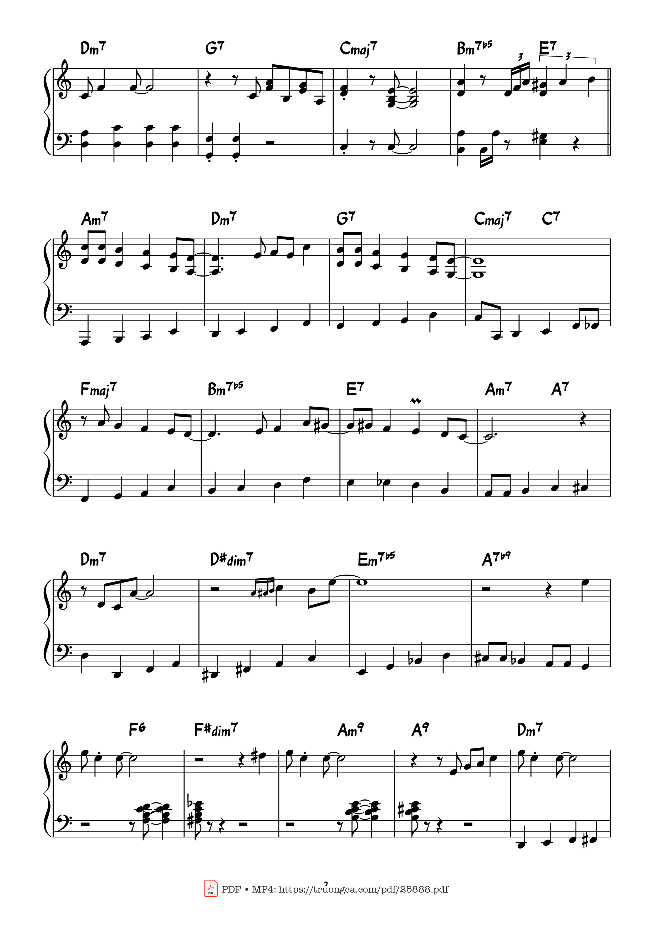 Trang 2 của Sheet nhạc PDF Piano bài hát FLY ME TO THE MOON Piano - Bart Howard