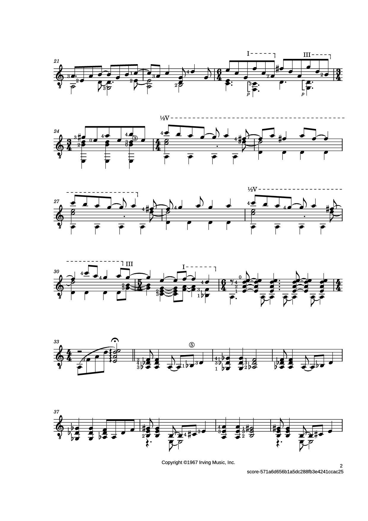 Trang 2 của Sheet nhạc PDF Guitar Tab bài hát Classical Gas Guitar TAB - Music by