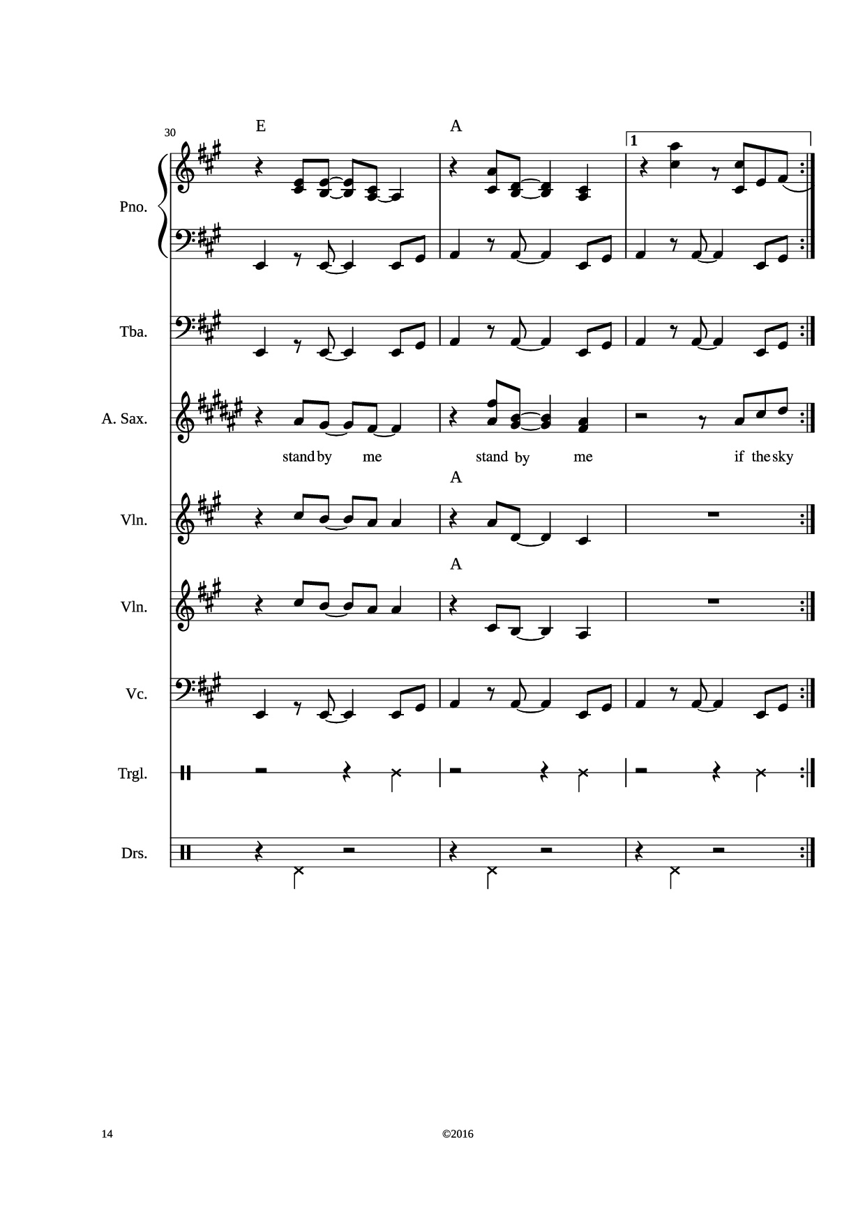 Trang 14 của Sheet nhạc PDF bài hát Stand by me Piano - Adamkyi