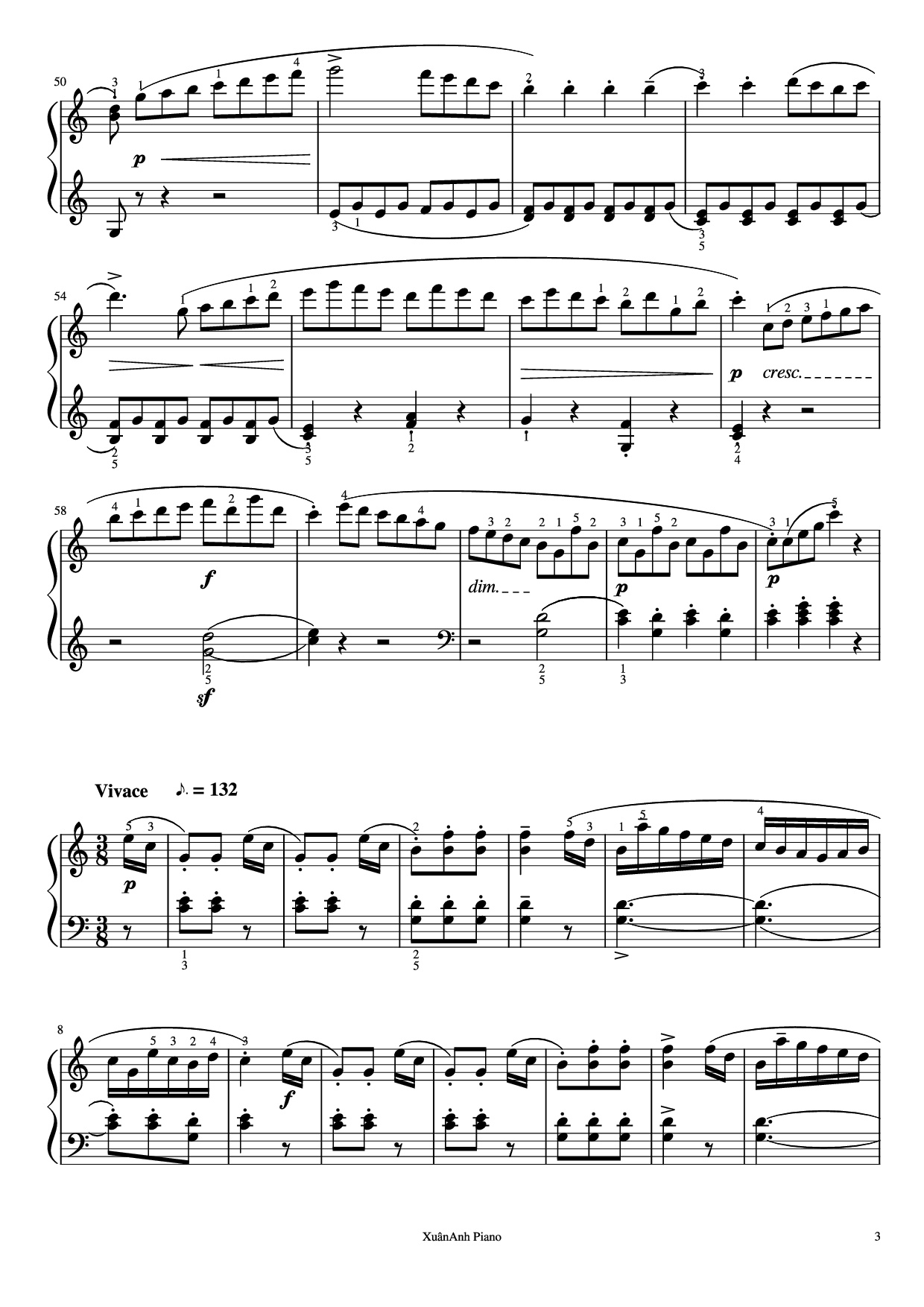 Trang 3 của Sheet nhạc PDF Piano bài hát Sonatine Op 55 No 1 Piano - Kuhlau