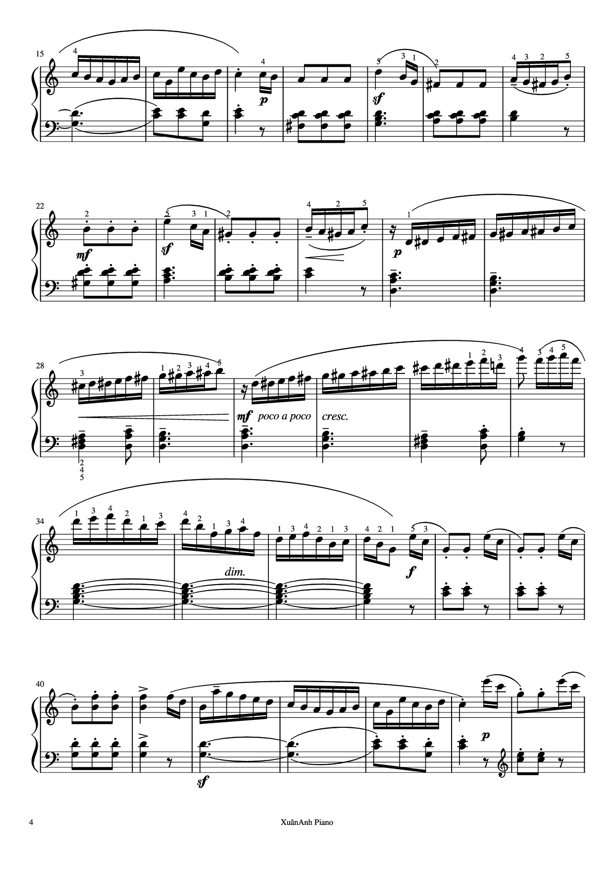 Trang 4 của Sheet nhạc PDF Piano bài hát Sonatine Op 55 No 1 Piano - Kuhlau