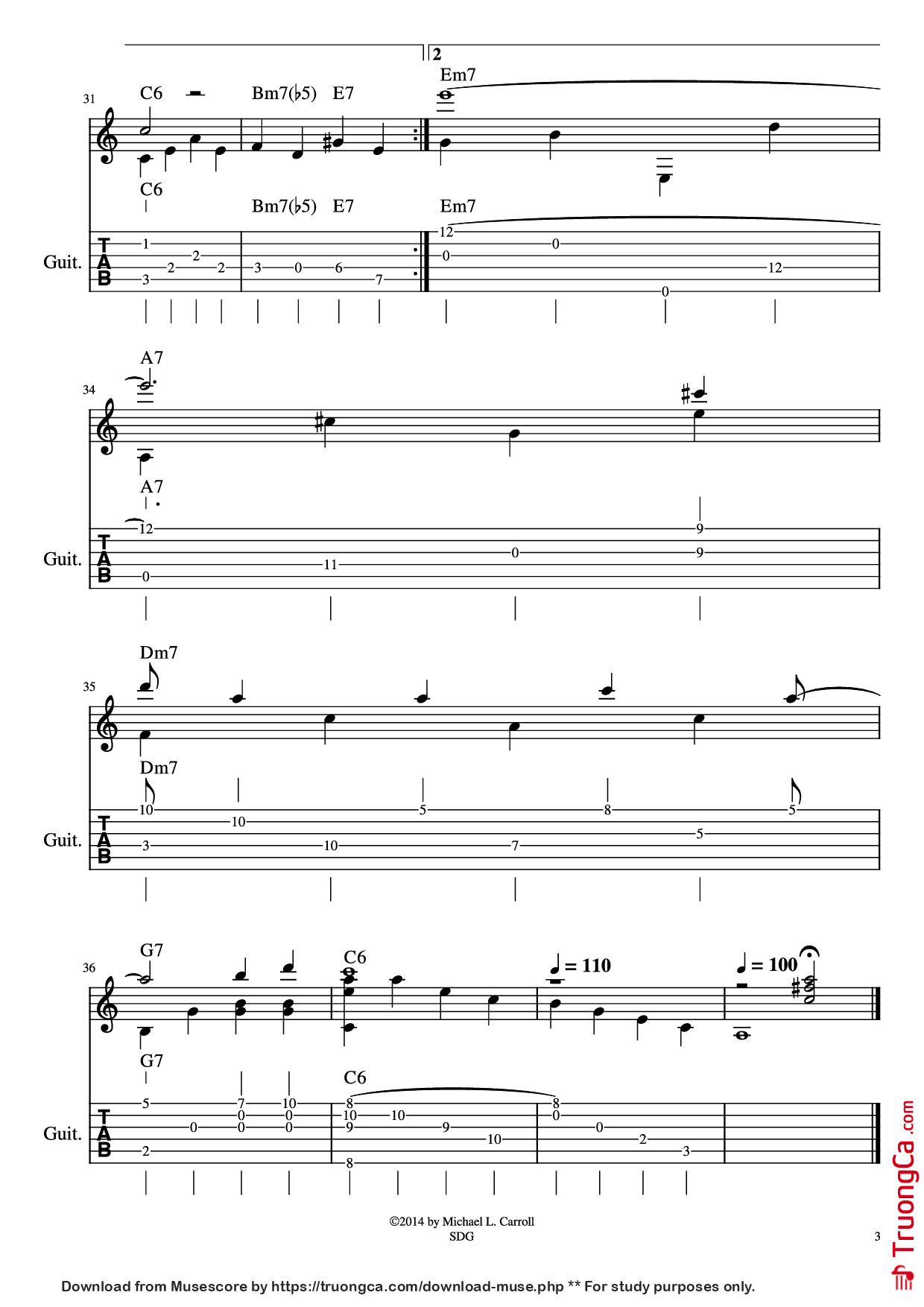 Trang 3 của Sheet nhạc PDF Guitar Tab bài hát Fly Me to the Moon Guitar TAB - Bart Howard