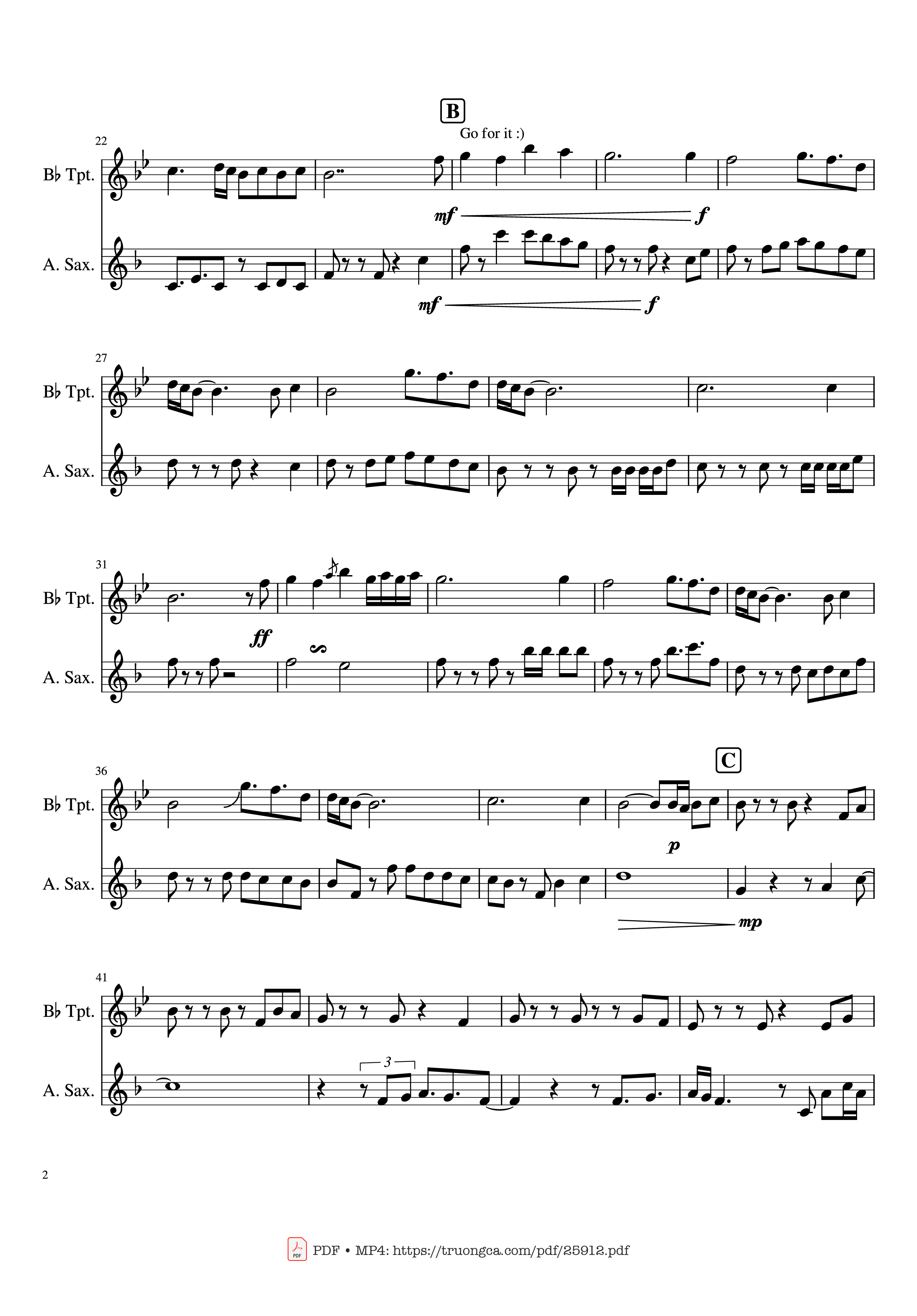 Trang 2 của Sheet nhạc PDF Piano bài hát Stand By Me Piano - Ben E King/ Florence and the Machine
