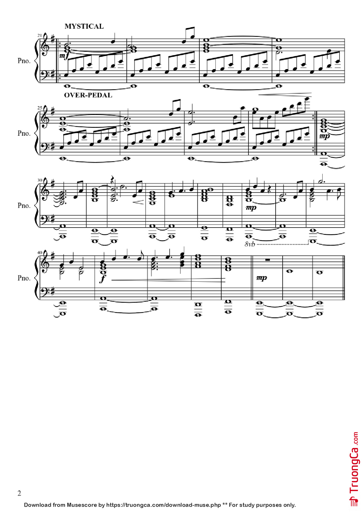 Trang 2 của Sheet nhạc PDF Piano bài hát Moog City Piano - C418