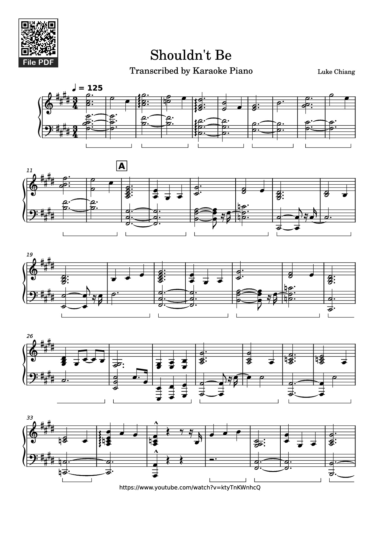 Trang 1 của Sheet nhạc PDF Piano bài hát Shouldn