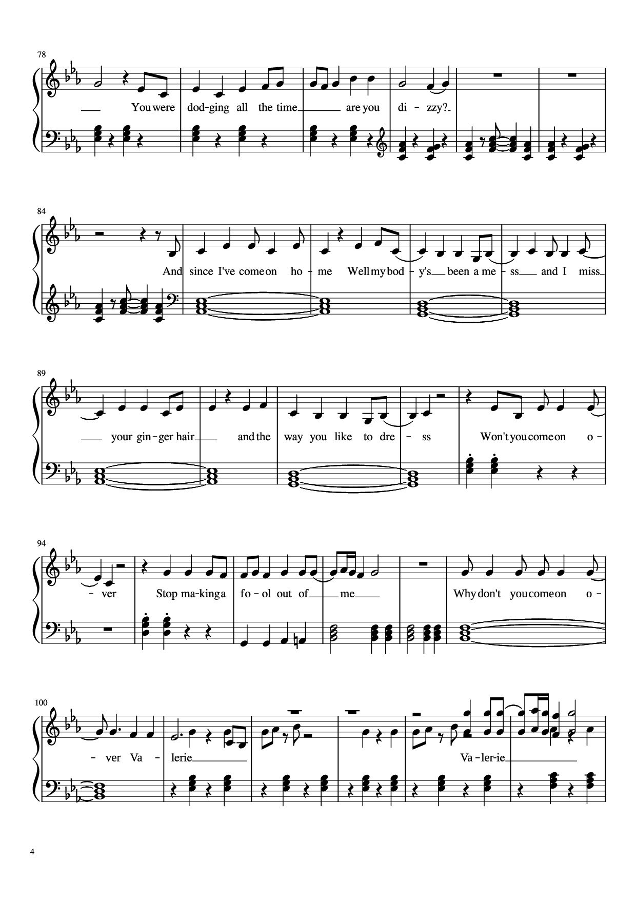 Trang 4 của Sheet nhạc PDF Piano bài hát Amy Winehouse-Valerie Piano - Undefined
