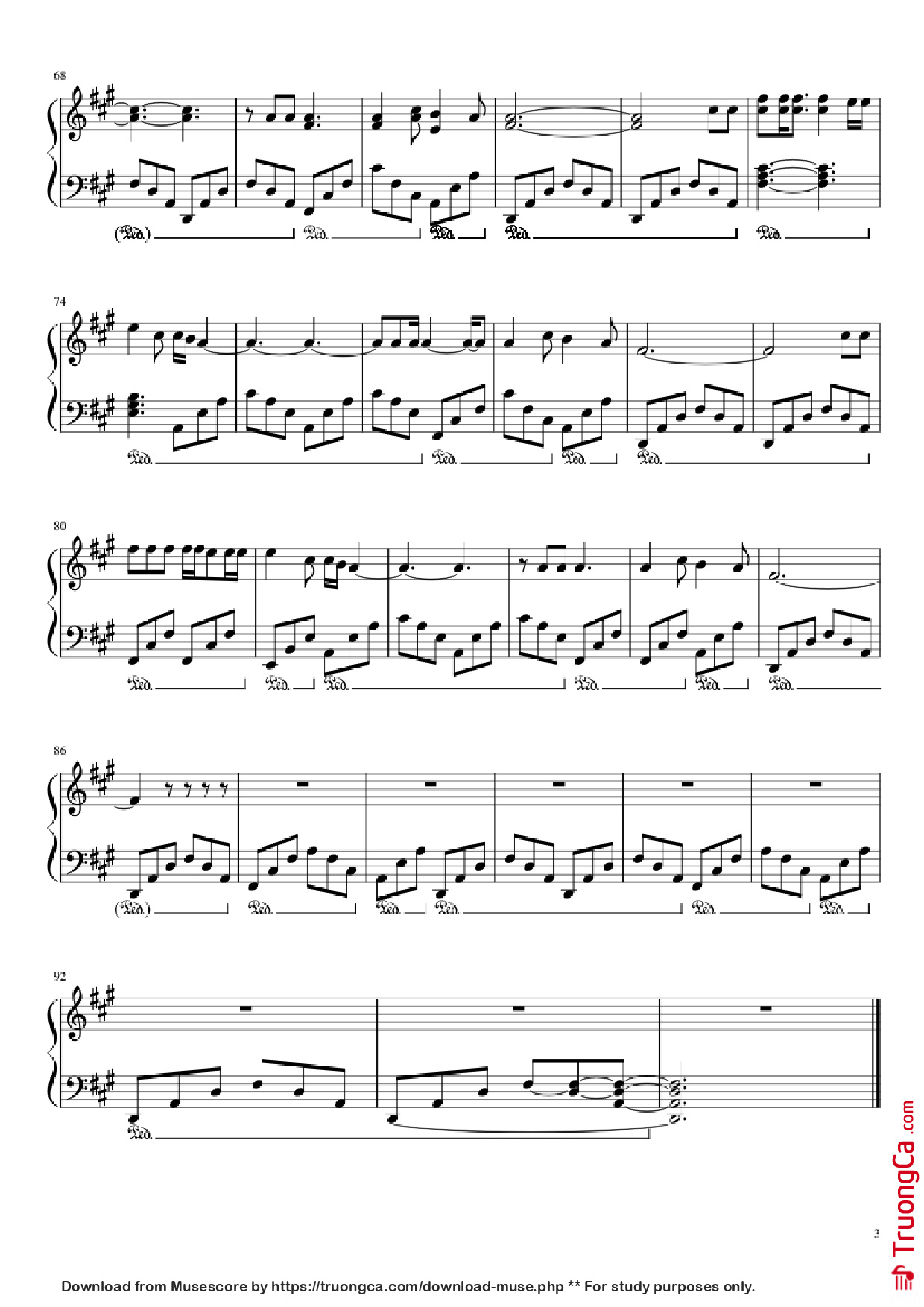Trang 3 của Sheet nhạc PDF Piano bài hát The Night We Met Piano - Lord Huron