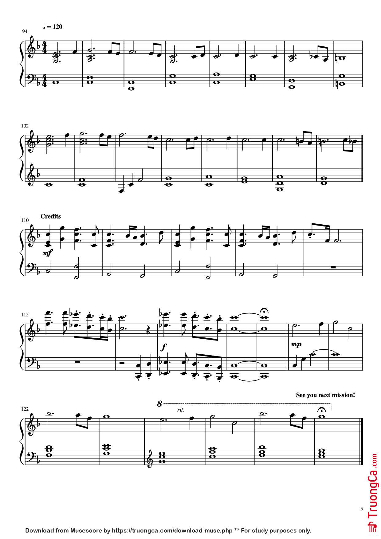 Trang 5 của Sheet nhạc PDF Piano bài hát SR388 Piano - Torbjørn Brandrud