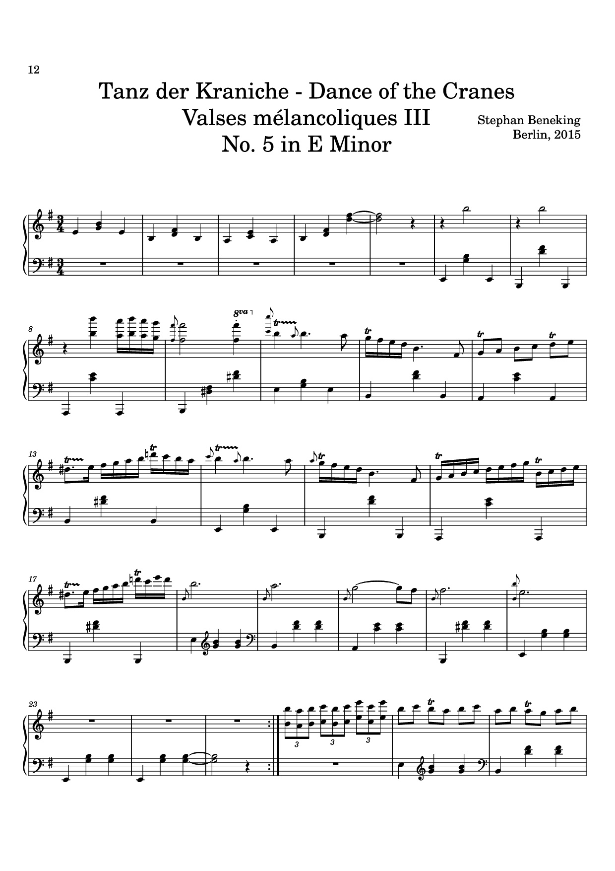 Trang 12 của Sheet nhạc PDF bài hát 12 Valses mélancoliques III - Dance of the Cranes - No. 1 in C Minor - Stephan Beneking