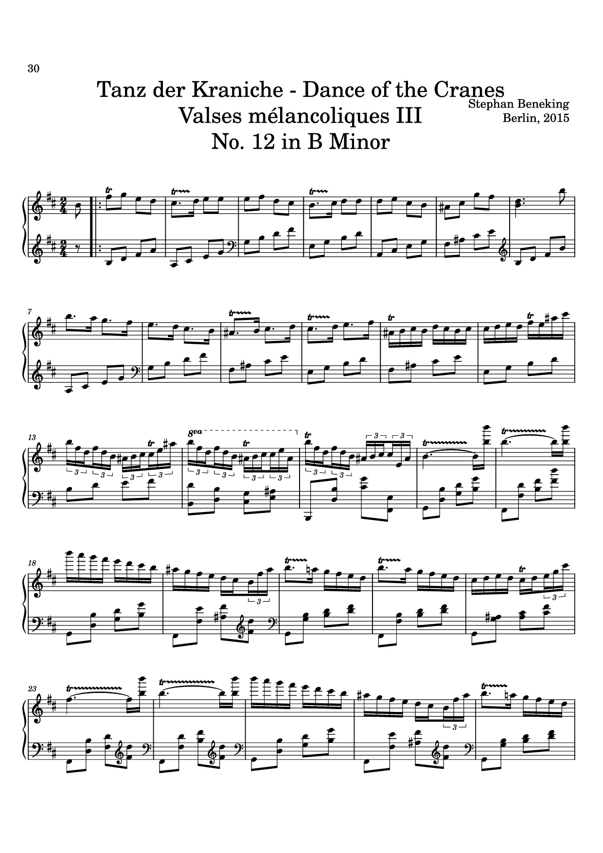 Trang 30 của Sheet nhạc PDF bài hát 12 Valses mélancoliques III - Dance of the Cranes - No. 1 in C Minor - Stephan Beneking