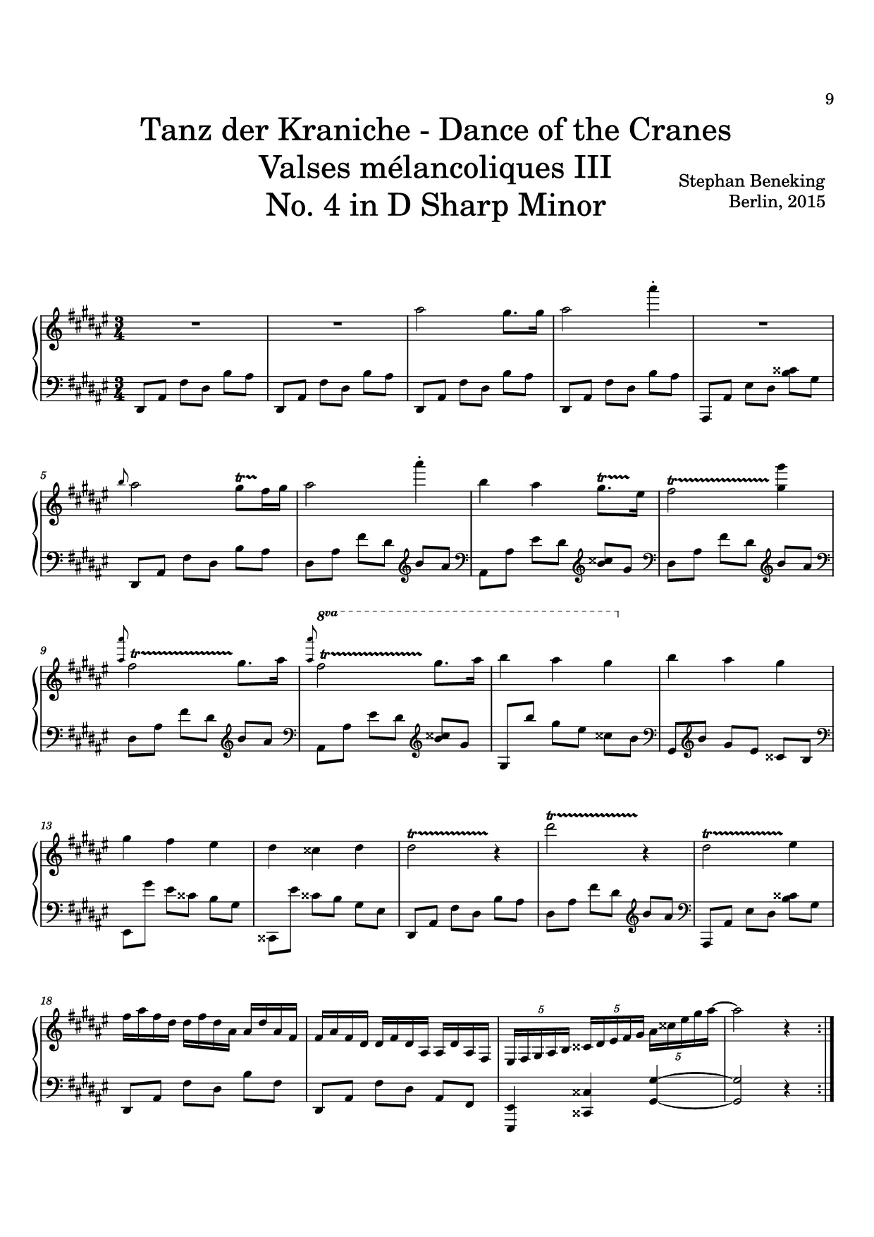 Trang 9 của Sheet nhạc PDF bài hát 12 Valses mélancoliques III - Dance of the Cranes - No. 1 in C Minor - Stephan Beneking