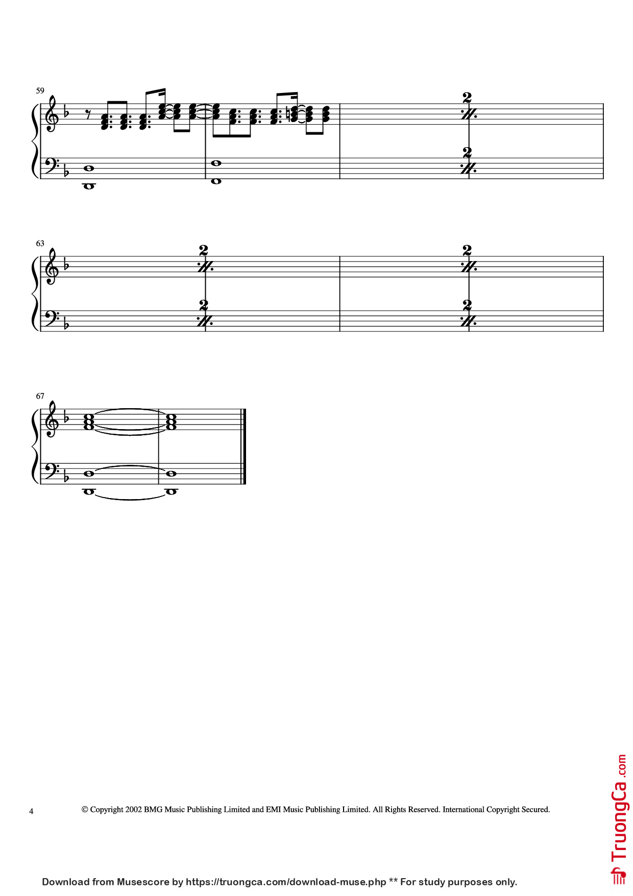 Trang 4 của Sheet nhạc PDF Piano bài hát Feel Piano - Robert Williams & Guy Chambers