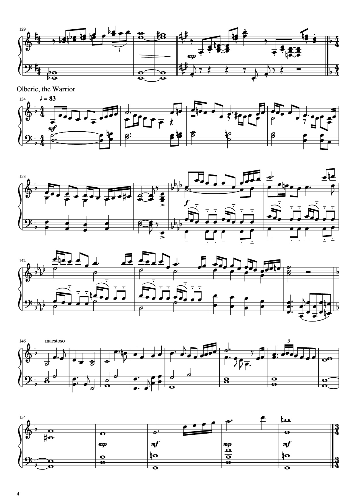 Trang 4 của Sheet nhạc PDF Piano bài hát Octopath Traveller Piano - Music by Yasunori Nishiki