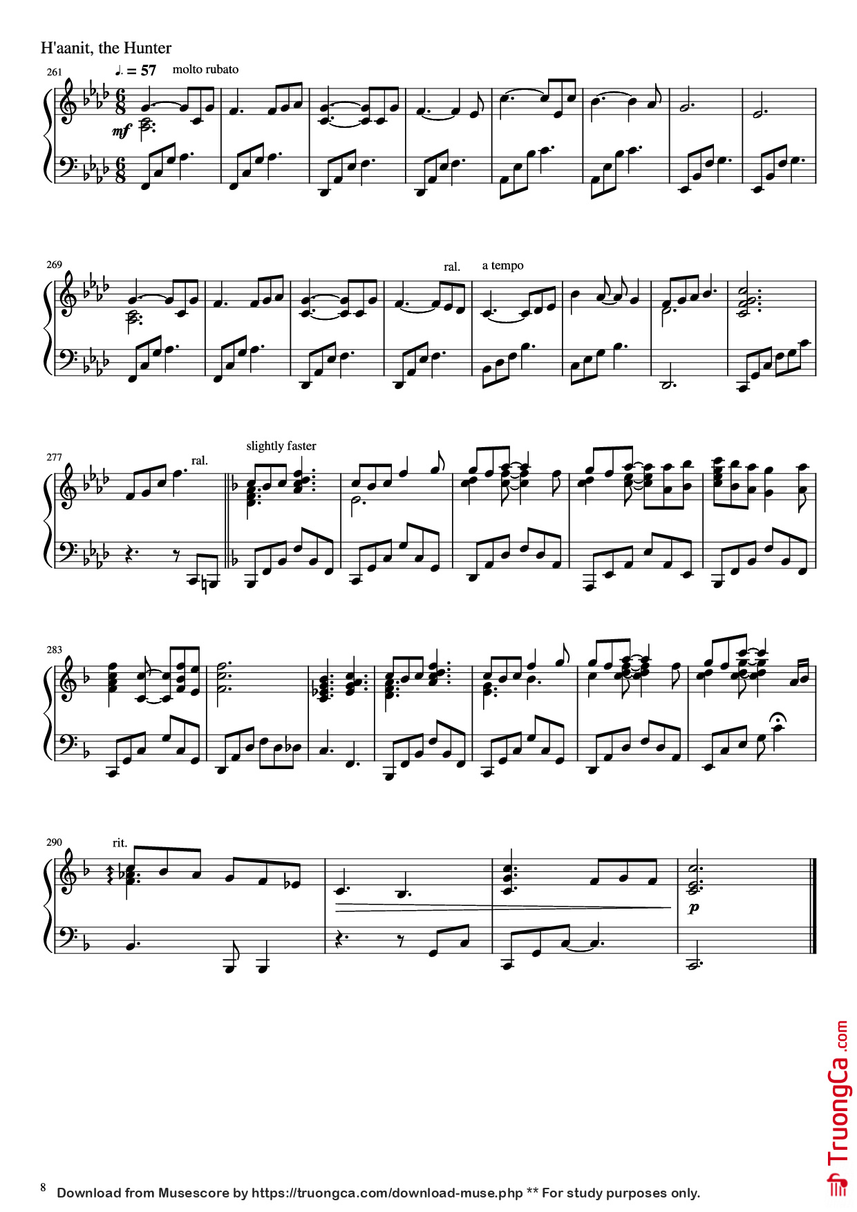 Trang 8 của Sheet nhạc PDF Piano bài hát Octopath Traveller Piano - Music by Yasunori Nishiki