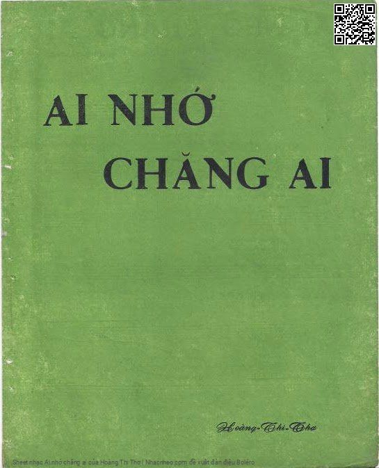 Sheet nhạc Ai nhớ chăng ai