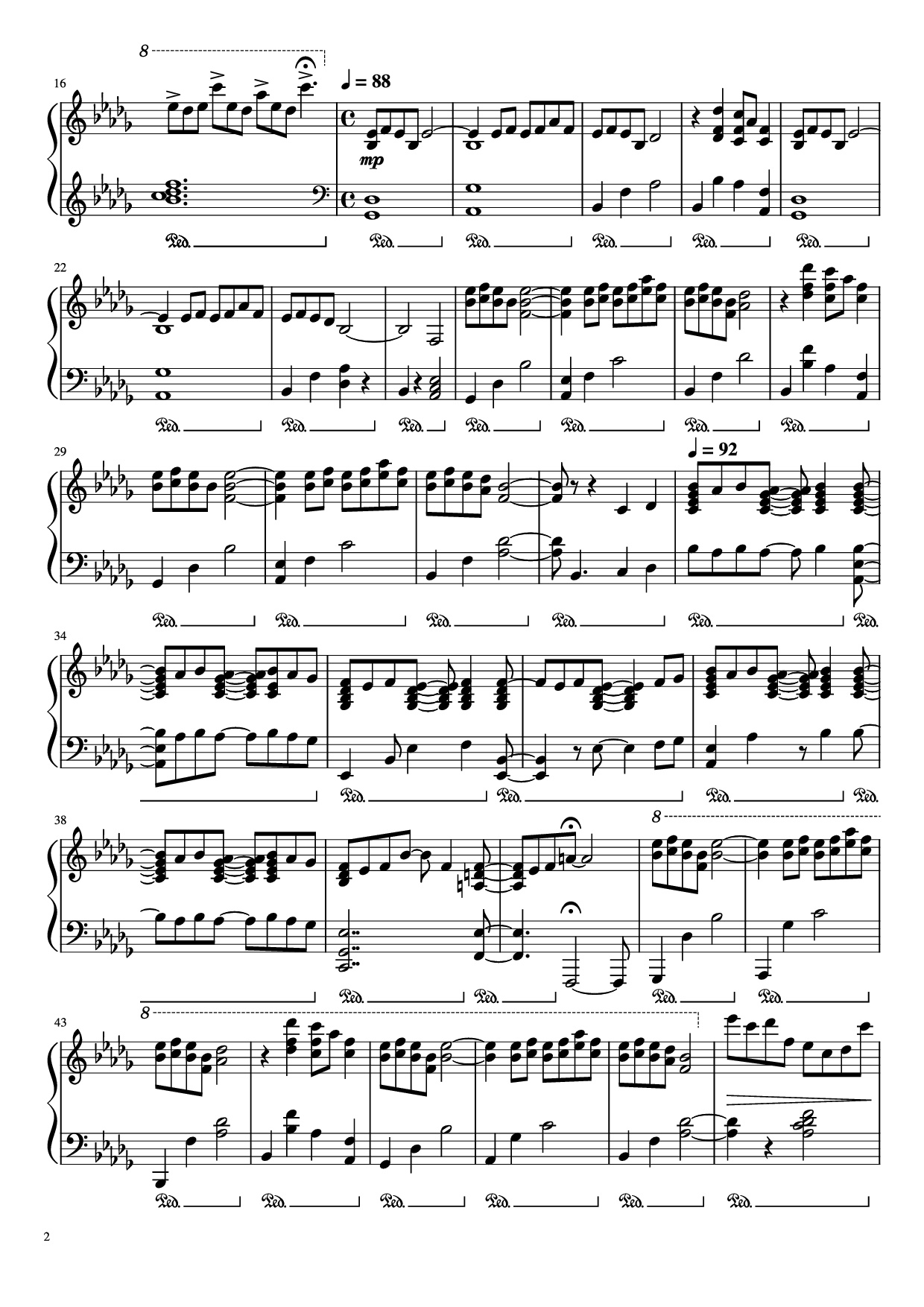Trang 2 của Sheet nhạc PDF bài hát 圣诞快乐劳伦斯先生 Piano - 坂本龍一