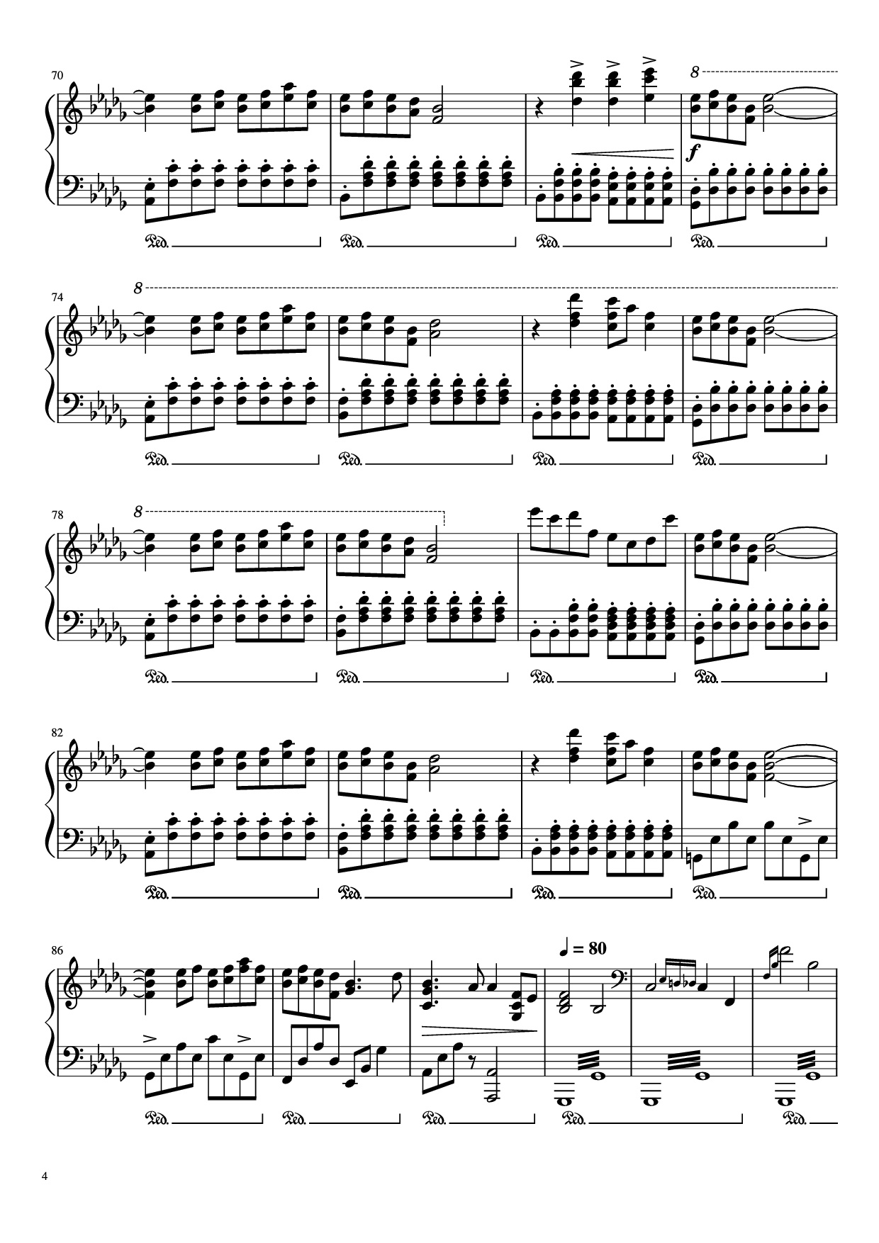 Trang 4 của Sheet nhạc PDF bài hát 圣诞快乐劳伦斯先生 Piano - 坂本龍一
