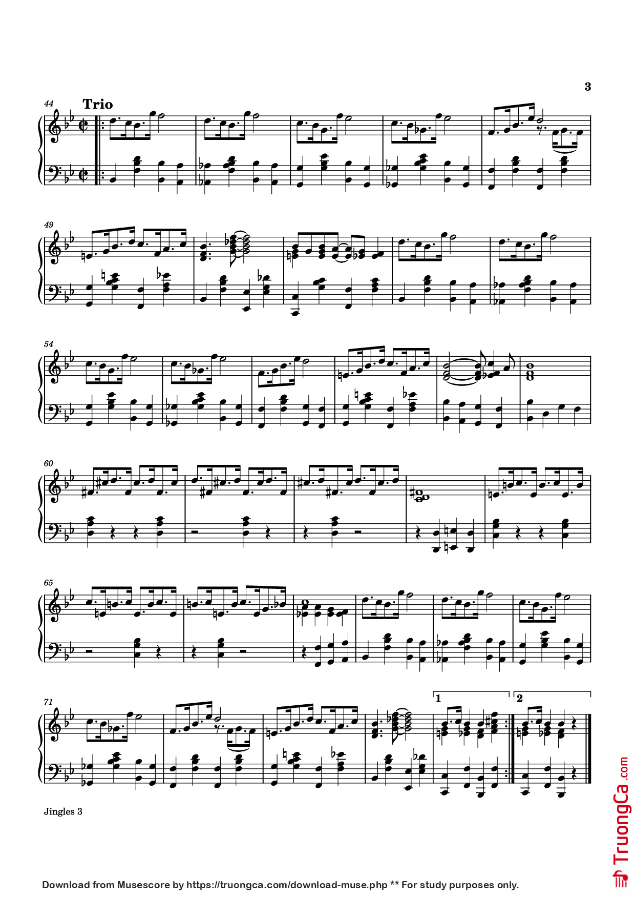 Trang 3 của Sheet nhạc PDF Piano bài hát JINGLES Piano - JAS. P. JOHNSON