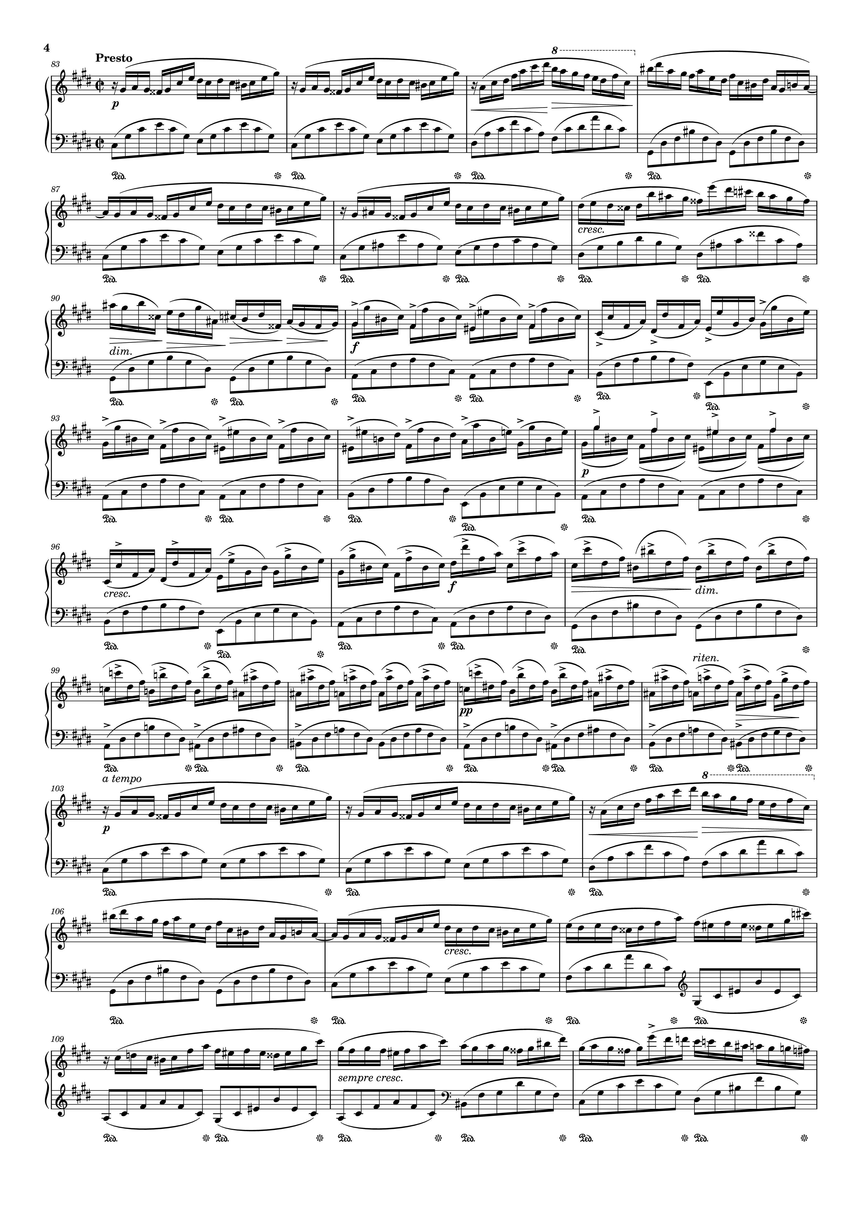 Trang 4 của Sheet nhạc PDF Piano bài hát Fantaisie-Impromptu in C♯ Minor Piano - Frédéric François Chopin