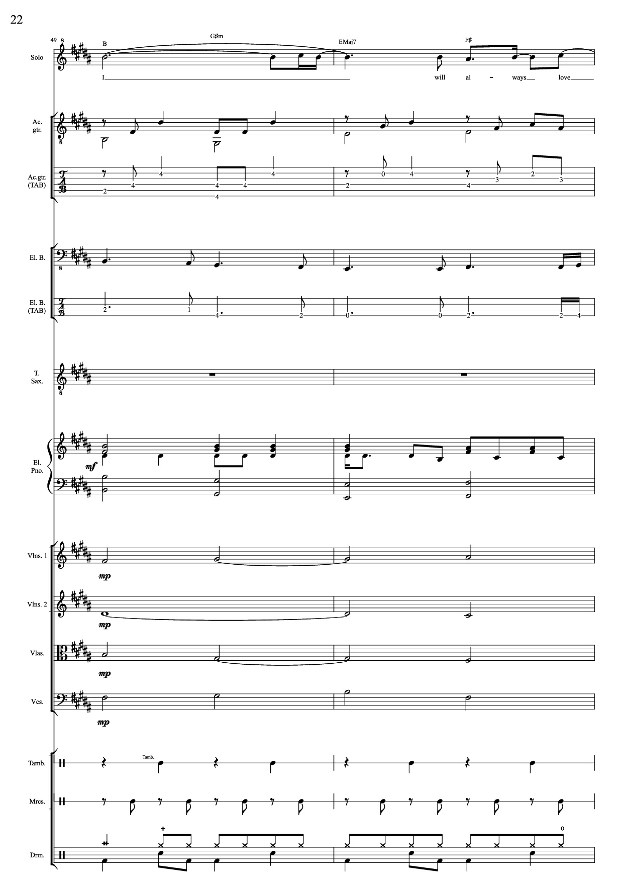Trang 22 của Sheet nhạc PDF bài hát I Will Always Love You (Choral orchestral) - D. Parton