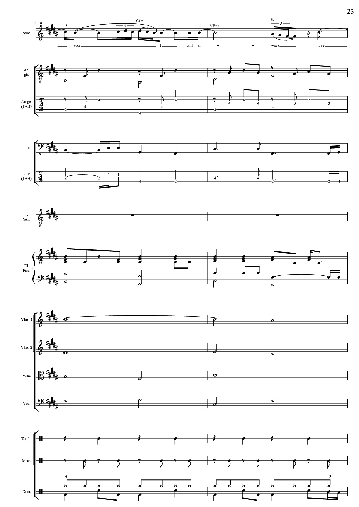 Trang 23 của Sheet nhạc PDF bài hát I Will Always Love You (Choral orchestral) - D. Parton