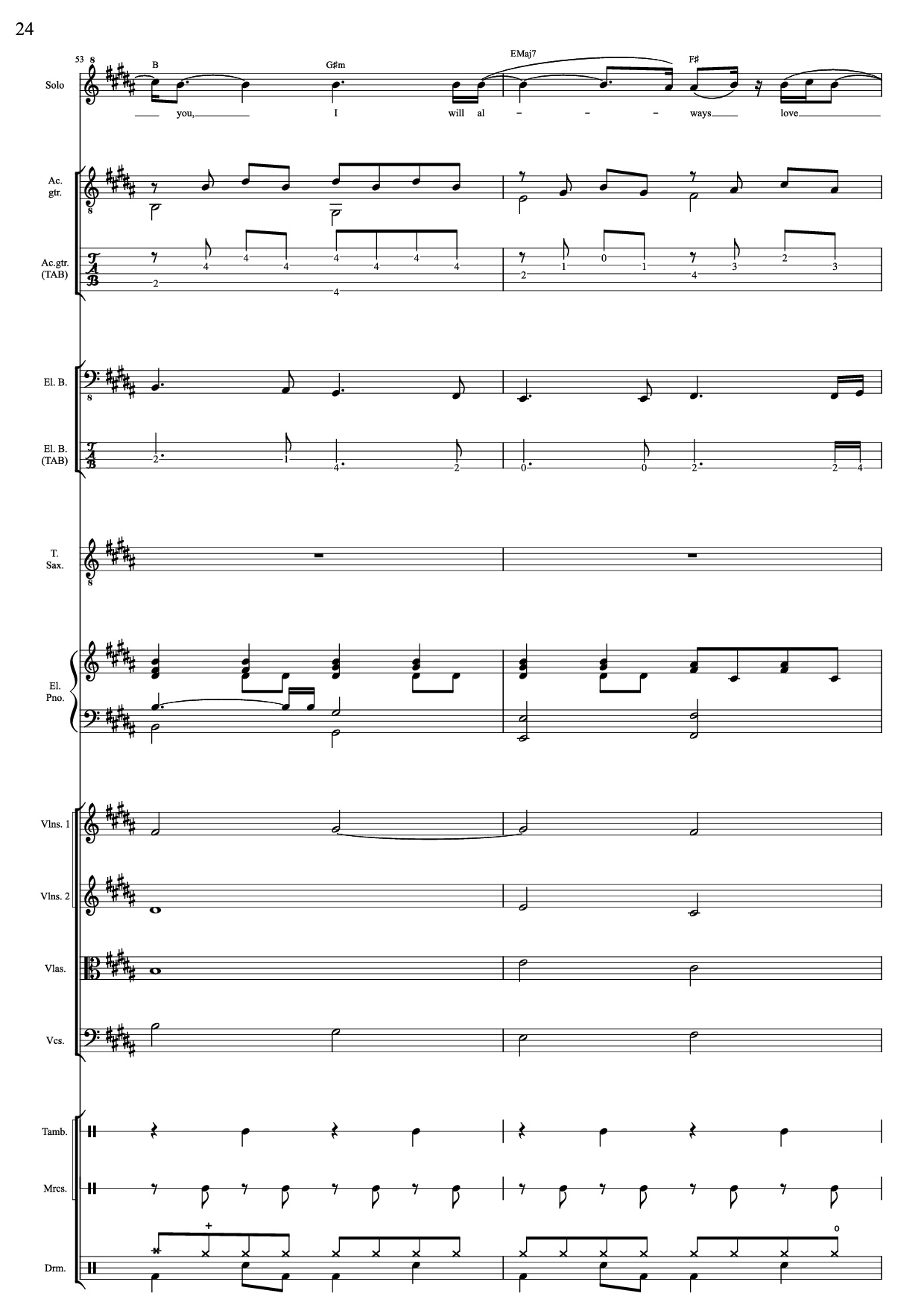 Trang 24 của Sheet nhạc PDF bài hát I Will Always Love You (Choral orchestral) - D. Parton