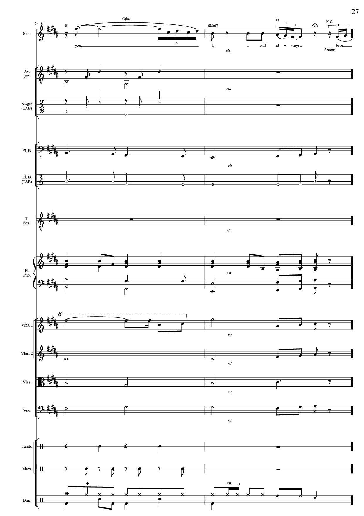 Trang 27 của Sheet nhạc PDF bài hát I Will Always Love You (Choral orchestral) - D. Parton