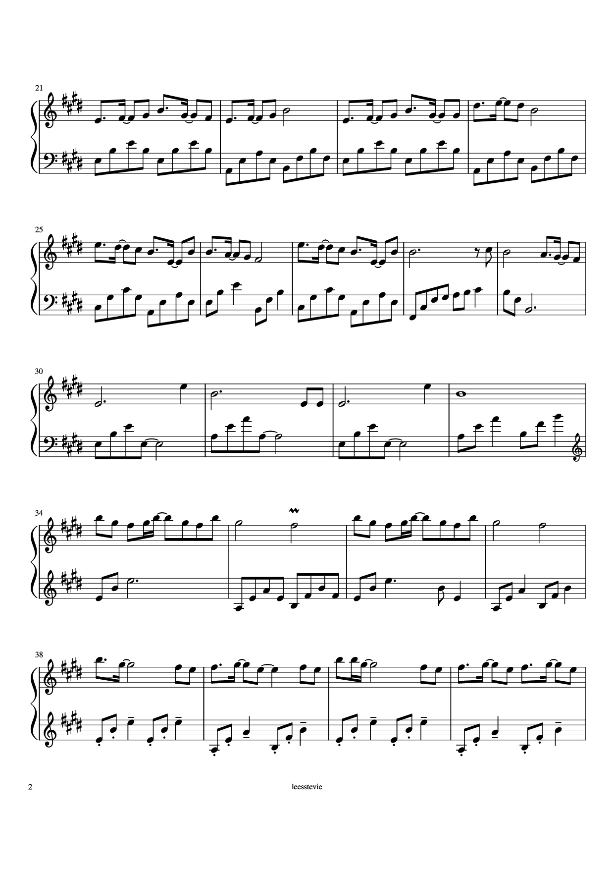 Trang 2 của Sheet nhạc PDF Piano bài hát Laskar Pelangi Piano - Arr. by leesstevie