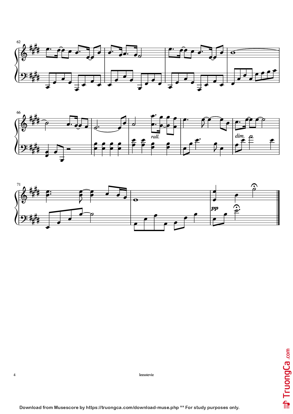 Trang 4 của Sheet nhạc PDF Piano bài hát Laskar Pelangi Piano - Arr. by leesstevie