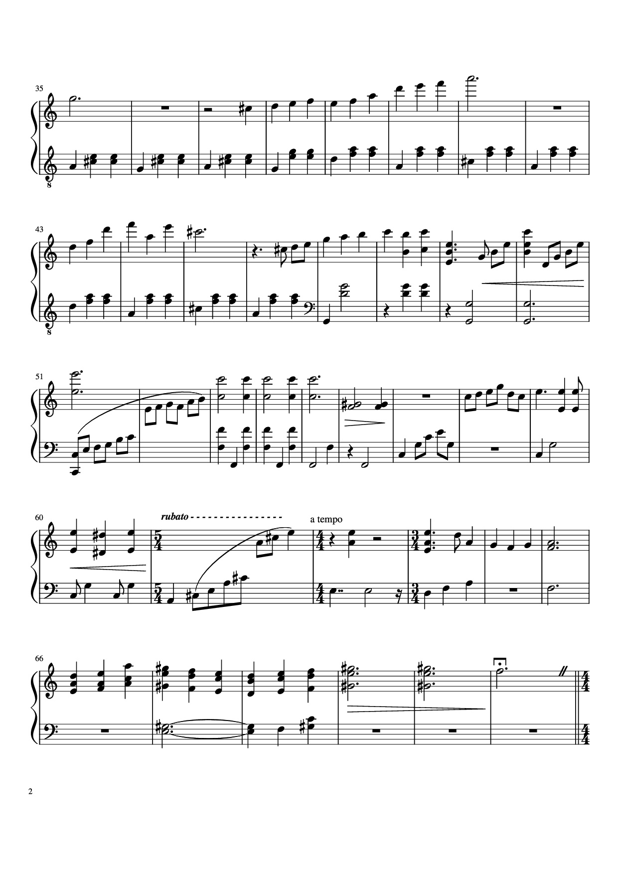 Trang 2 của Sheet nhạc PDF Piano bài hát DUET (Solo Piano) - Pedro Silva