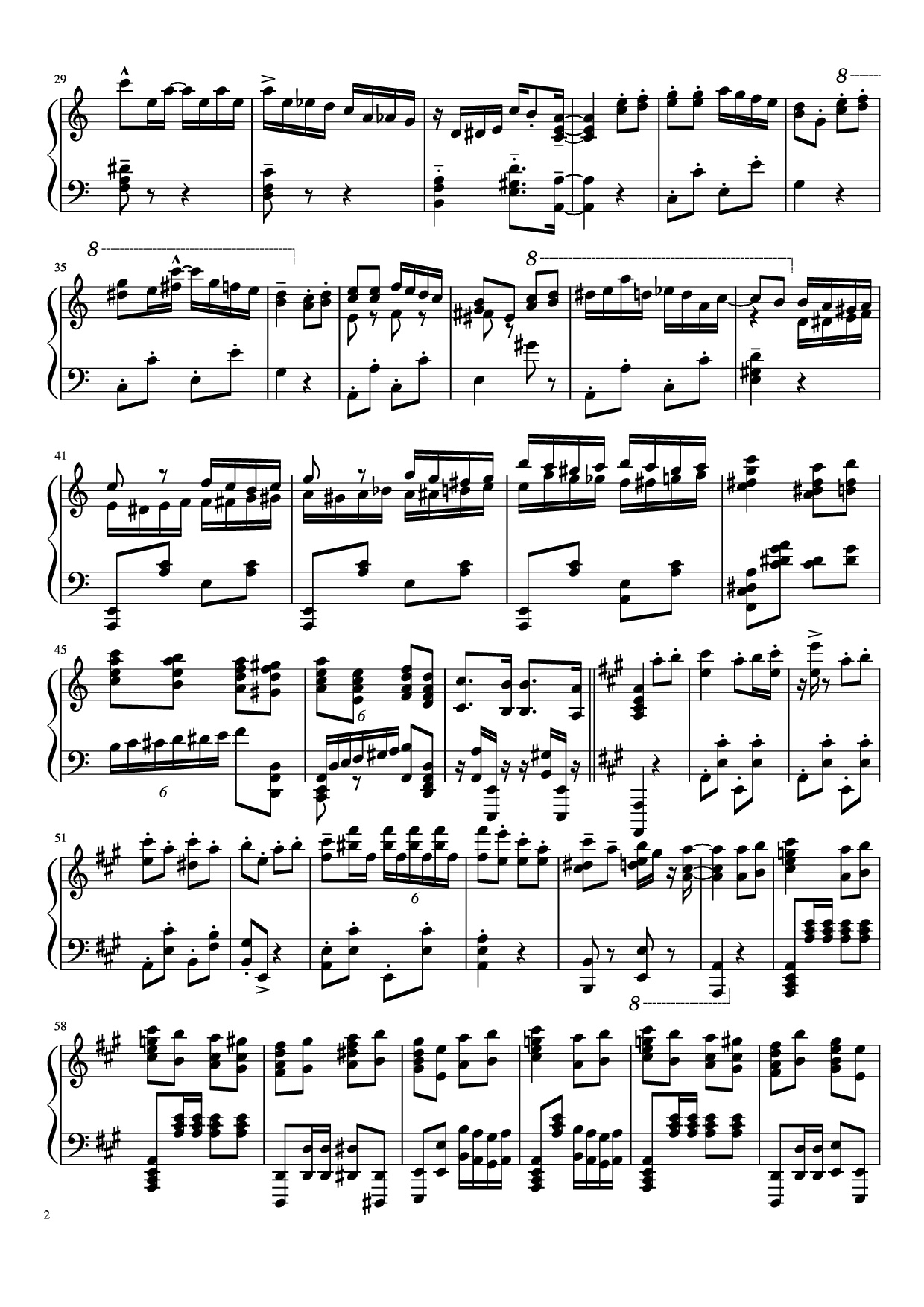 Trang 2 của Sheet nhạc PDF Piano bài hát Turkish March by Yuja Piano - Kyoko Akatsuka