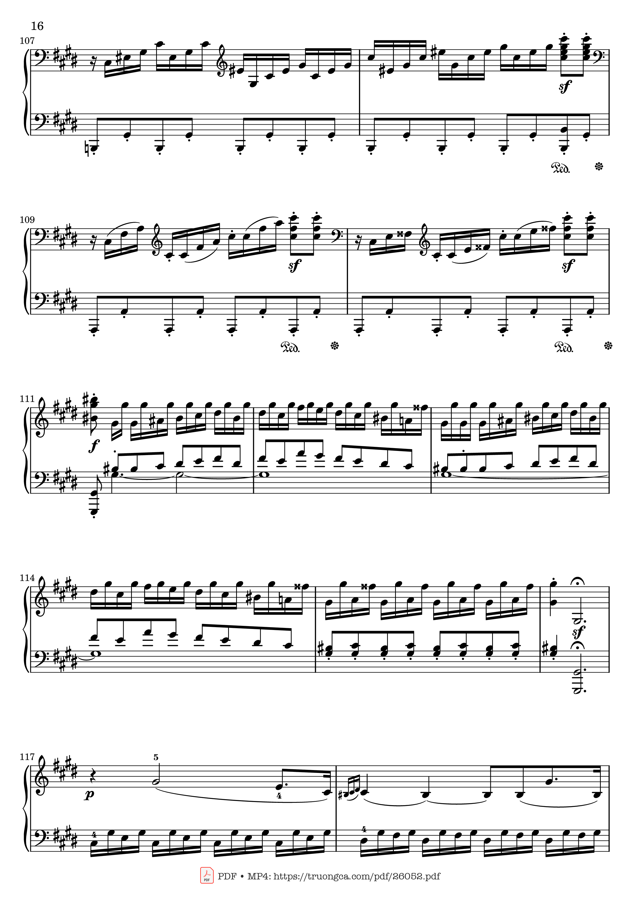 Trang 16 của Sheet nhạc PDF bài hát Sonata No. 14, Moonlight 1st Movement (With Fingering) - Ludwig van Beethoven