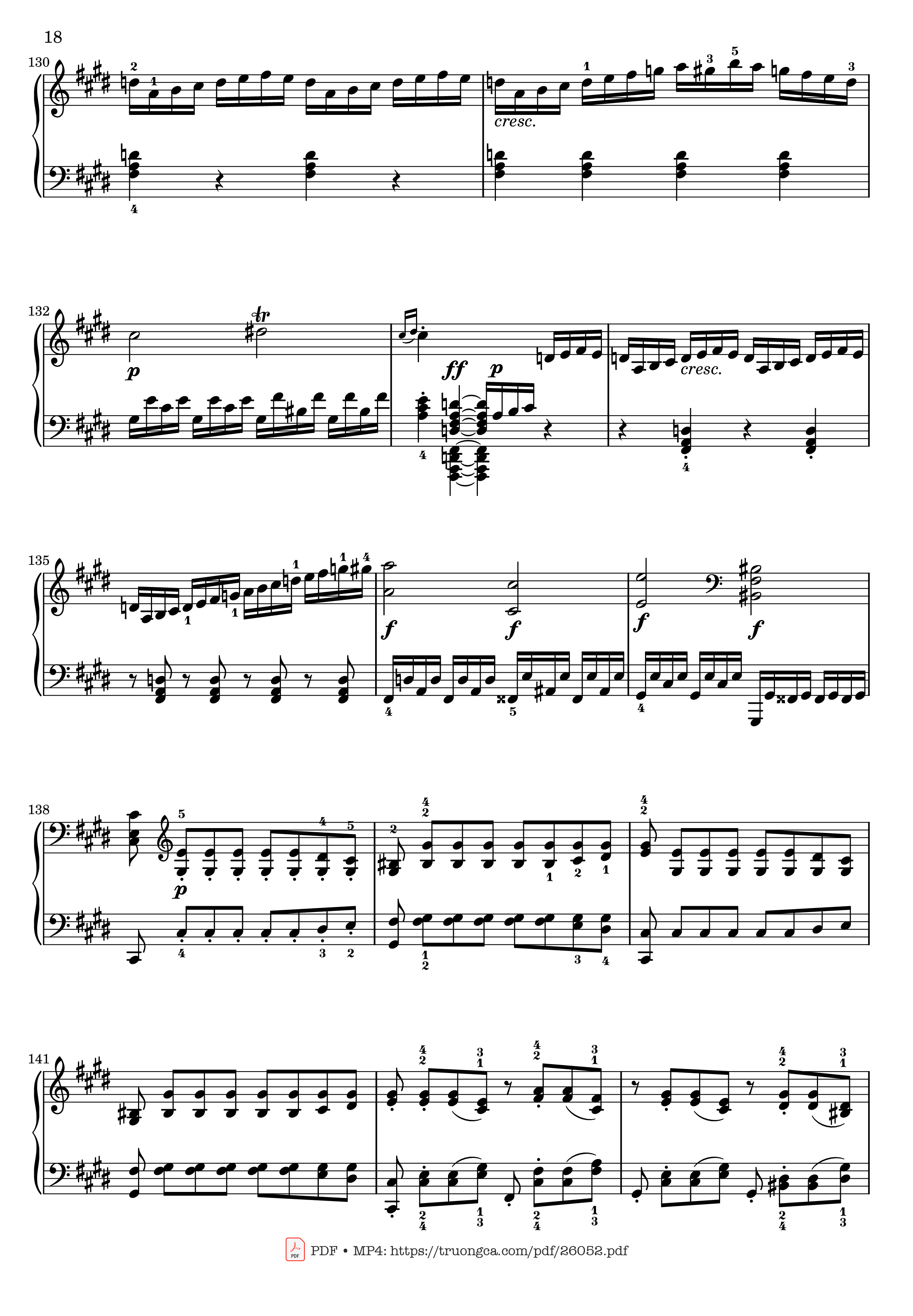 Trang 18 của Sheet nhạc PDF bài hát Sonata No. 14, Moonlight 1st Movement (With Fingering) - Ludwig van Beethoven