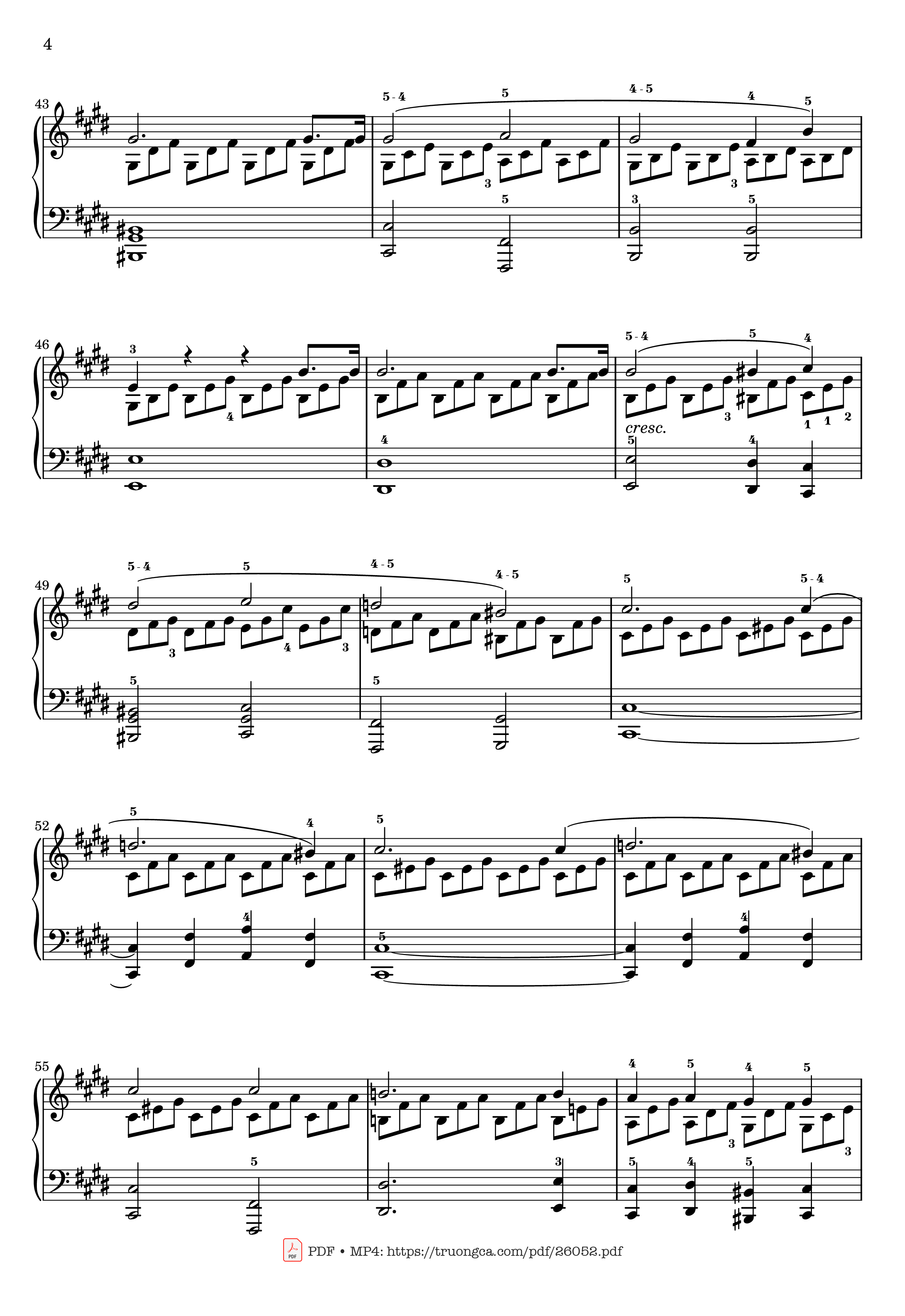 Trang 4 của Sheet nhạc PDF bài hát Sonata No. 14, Moonlight 1st Movement (With Fingering) - Ludwig van Beethoven