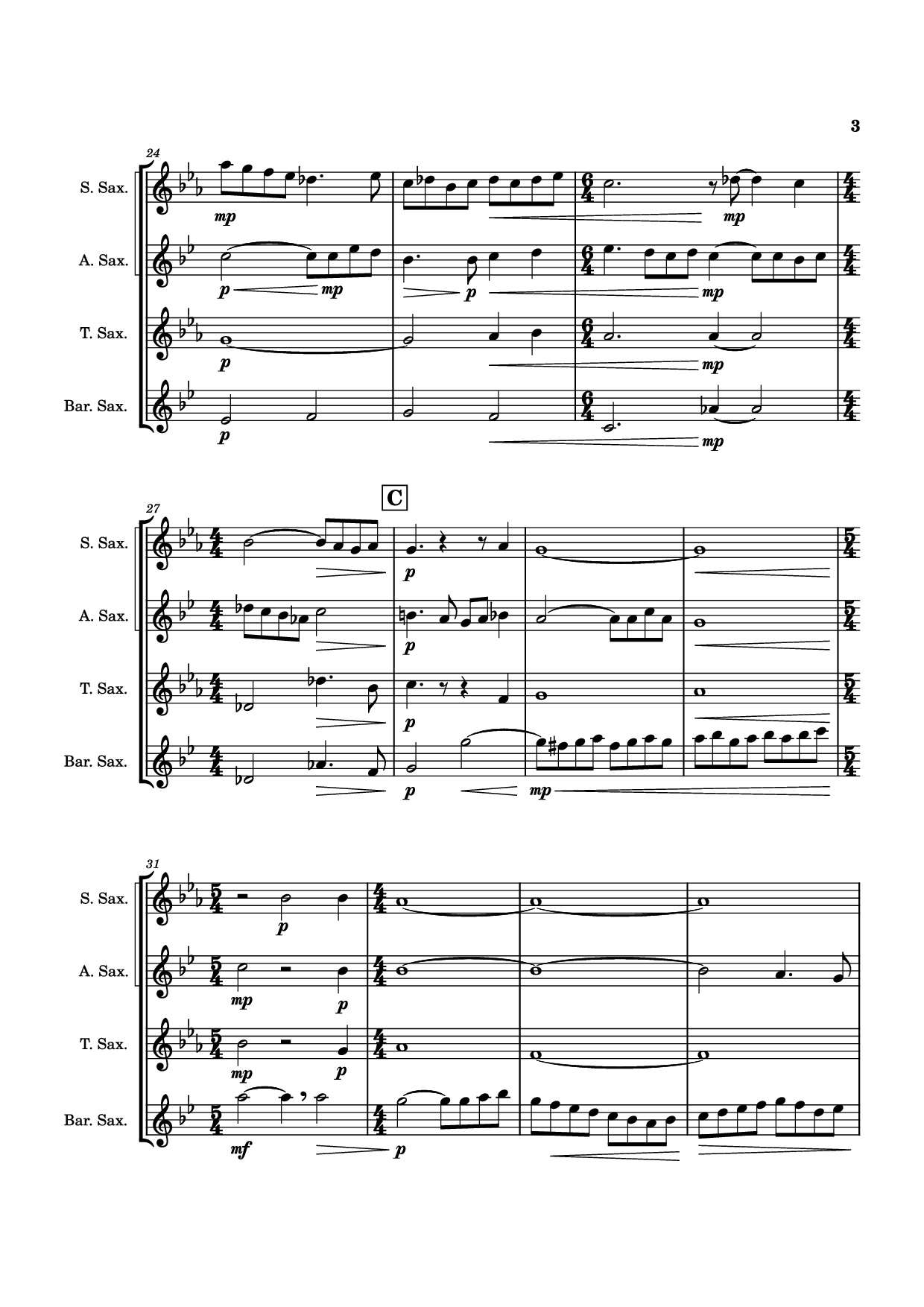 Trang 3 của Sheet nhạc PDF bài hát Adagio, Op. 11 - Samuel Barber