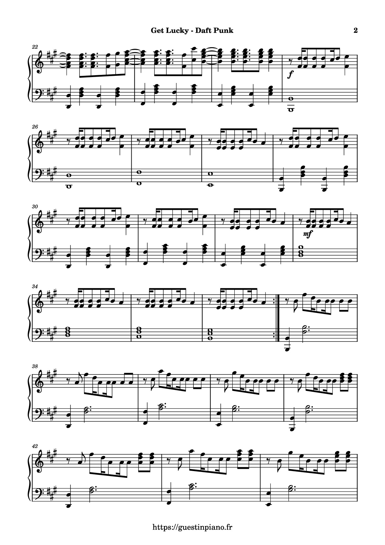 Trang 2 của Sheet nhạc PDF Piano bài hát Get Lucky Piano - Daft Punk
