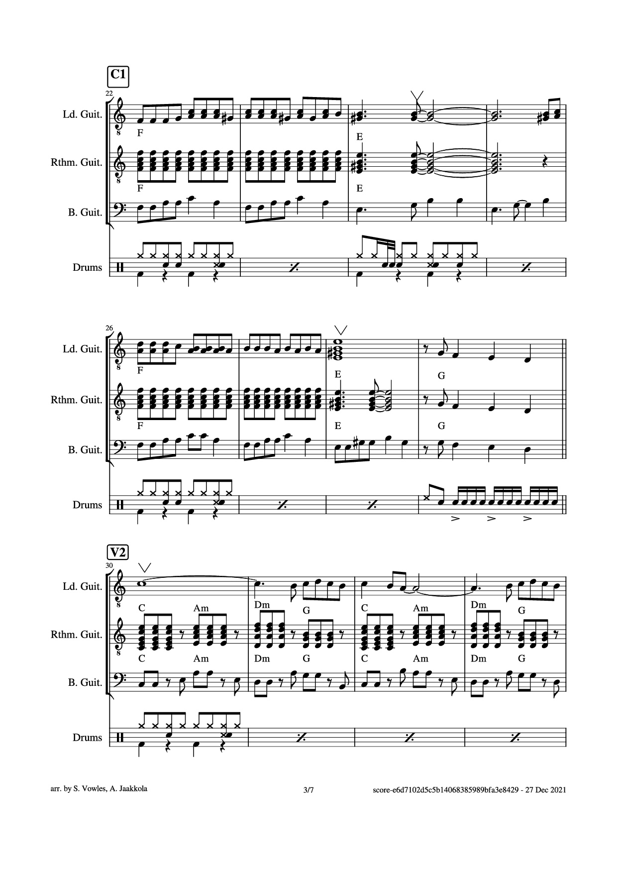 Trang 3 của Sheet nhạc PDF Guitar Tab bài hát Perfidia Guitar TAB - The Ventures