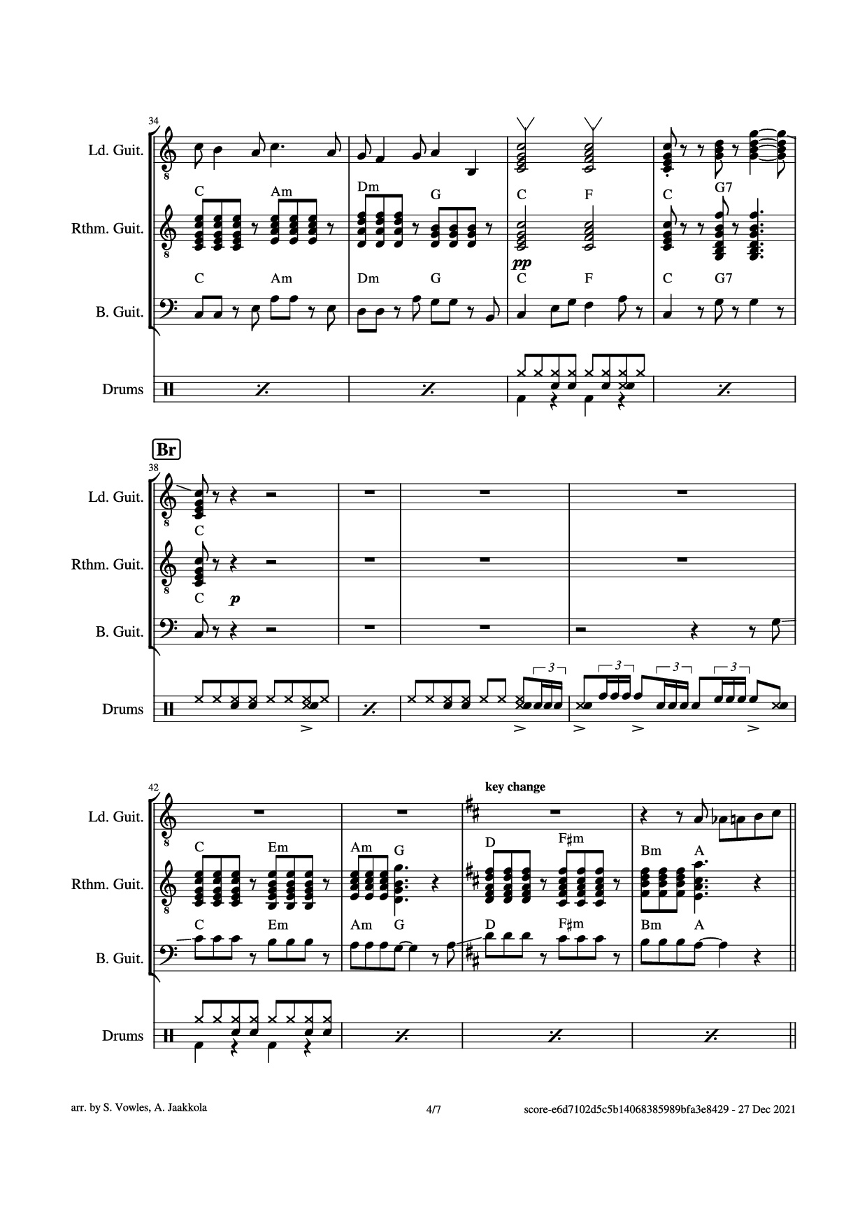 Trang 4 của Sheet nhạc PDF Guitar Tab bài hát Perfidia Guitar TAB - The Ventures