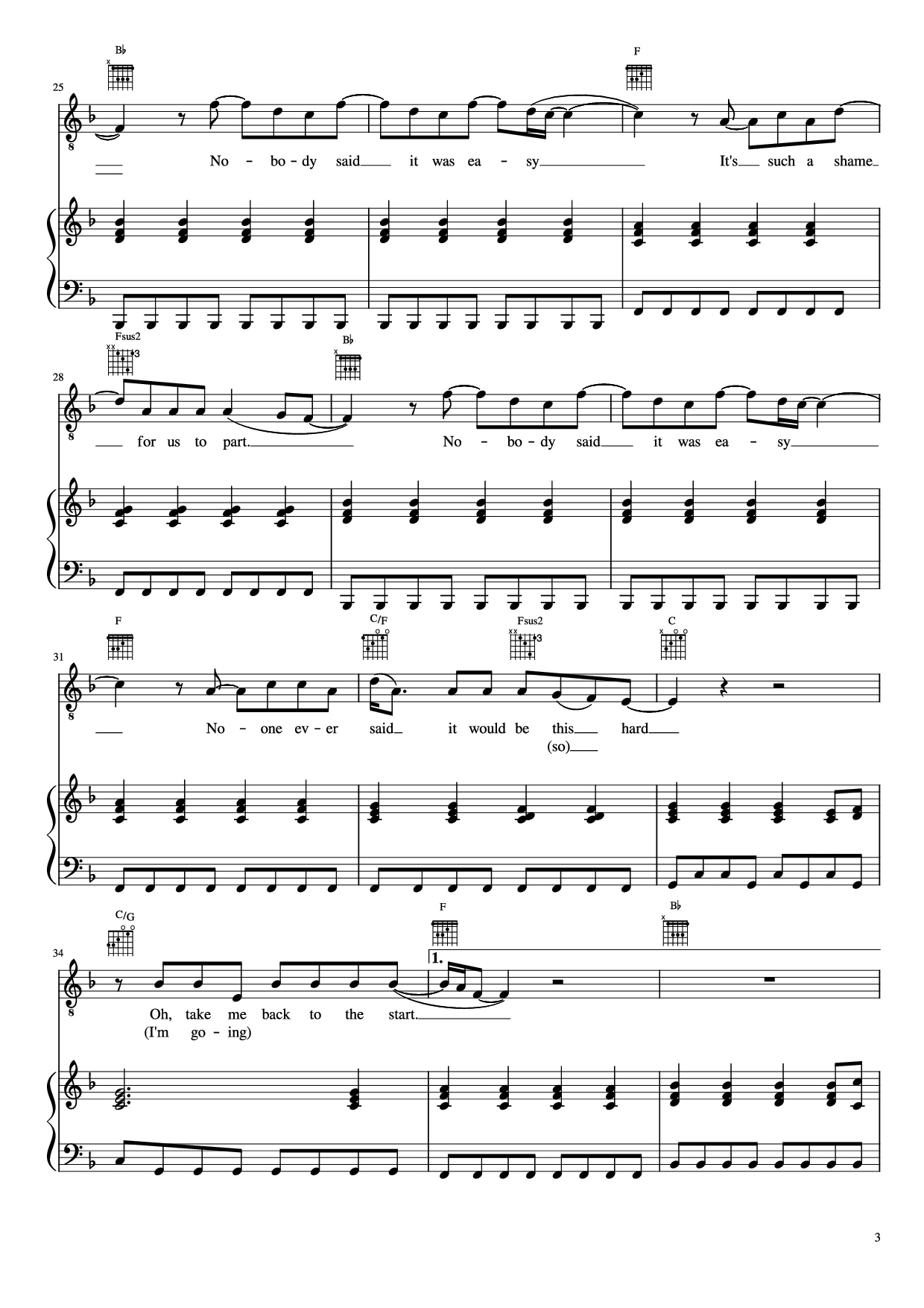 Trang 3 của Sheet nhạc PDF Piano bài hát The Scientist Piano - Undefined