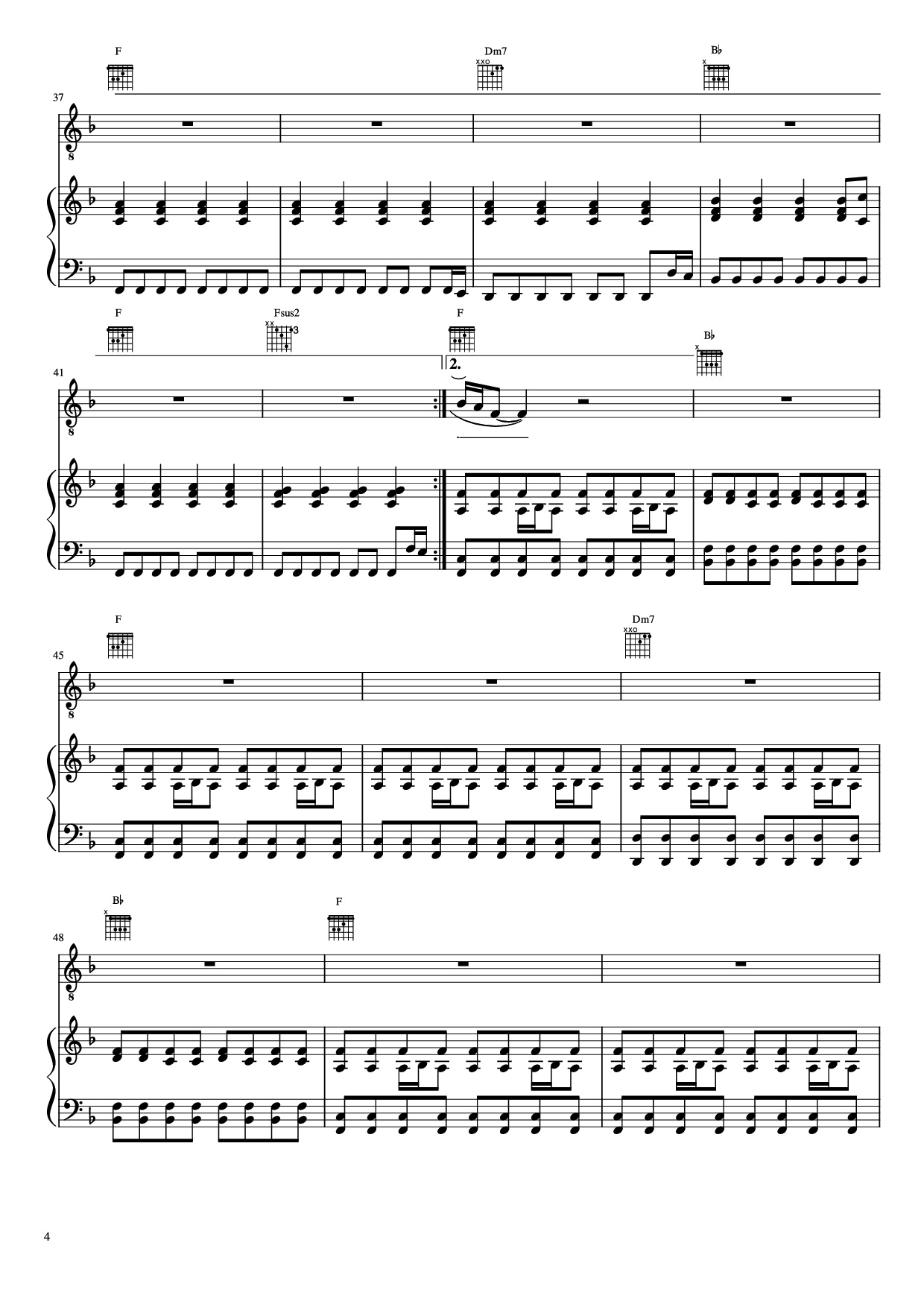 Trang 4 của Sheet nhạc PDF Piano bài hát The Scientist Piano - Undefined