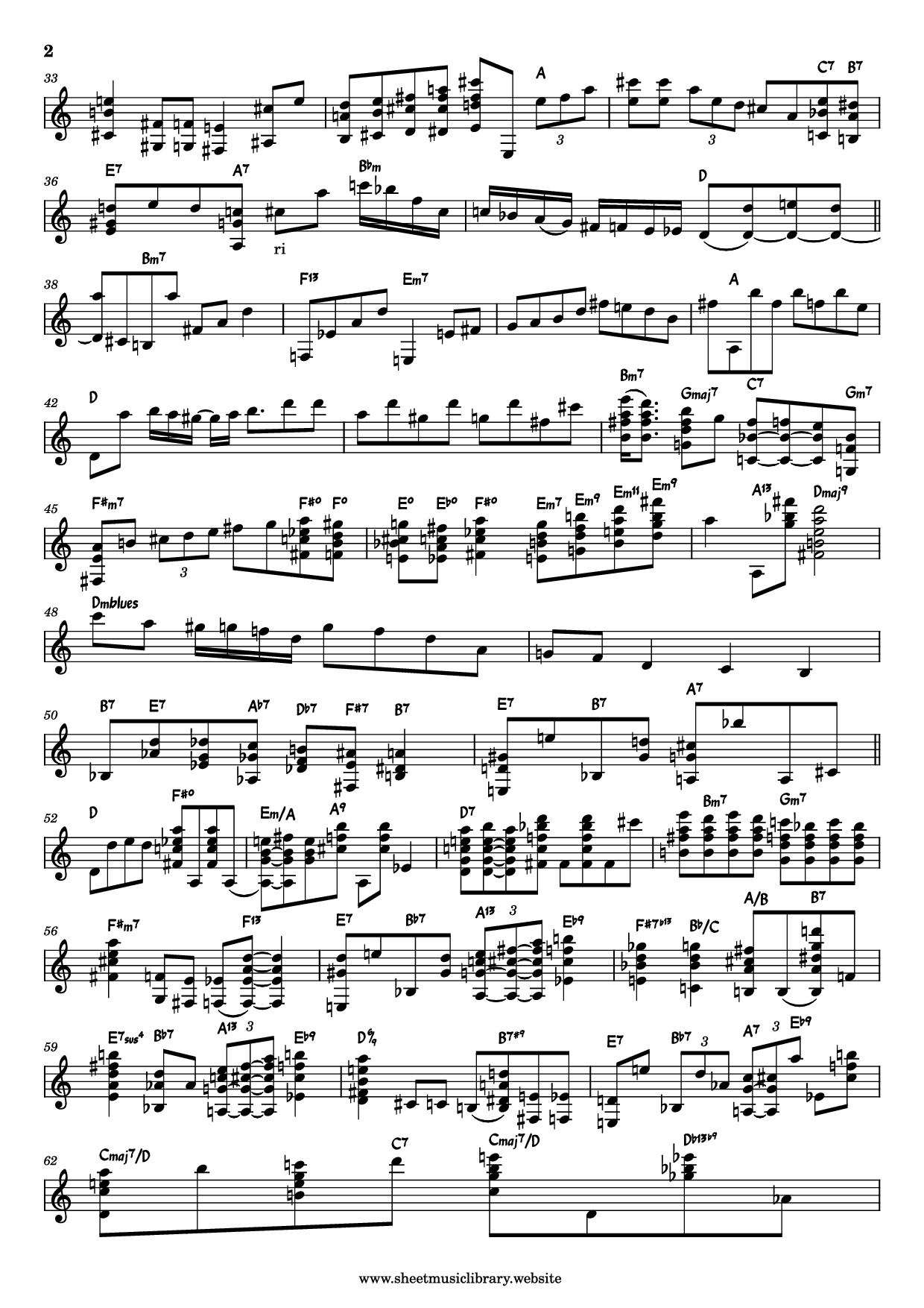 Trang 2 của Sheet nhạc PDF Guitar Tab bài hát Ain