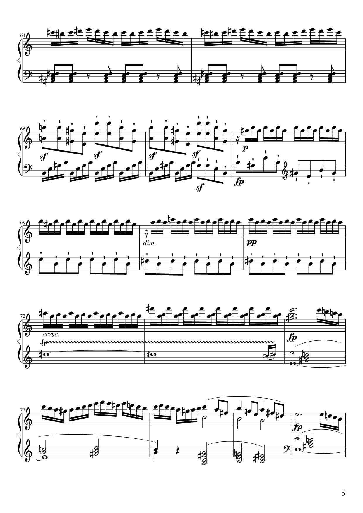 Trang 5 của Sheet nhạc PDF Piano bài hát Sonate No. 21, Waldstein Piano - Ludwig van Beethoven