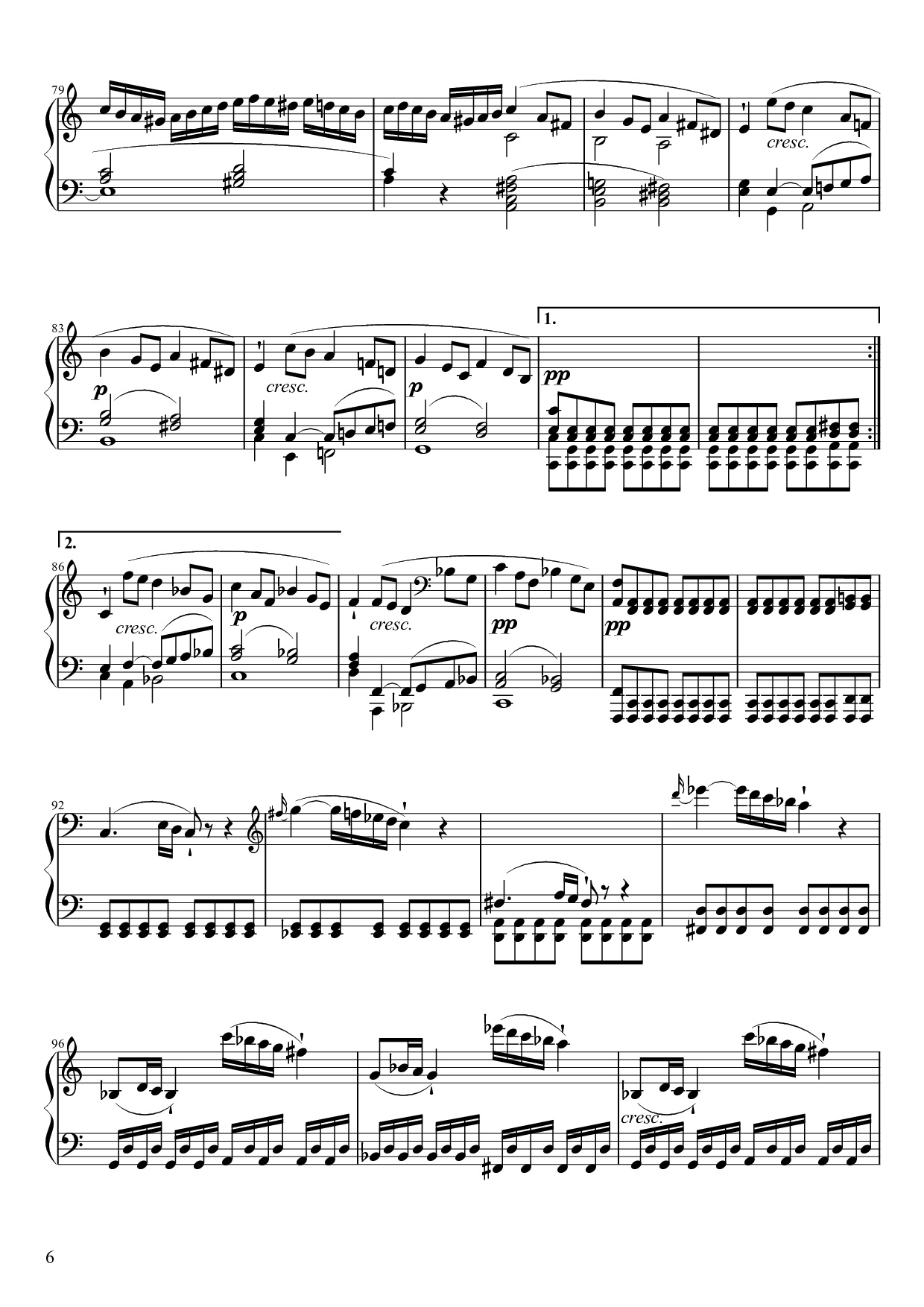 Trang 6 của Sheet nhạc PDF Piano bài hát Sonate No. 21, Waldstein Piano - Ludwig van Beethoven