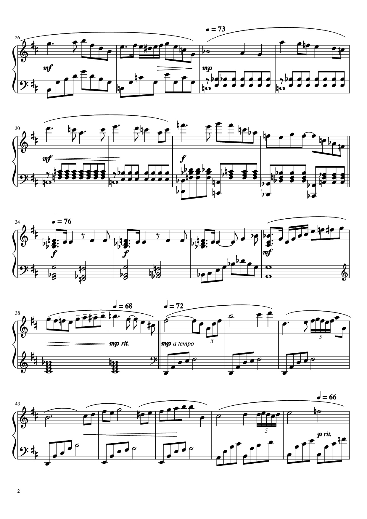 Trang 2 của Sheet nhạc PDF Piano bài hát Meditation from Thais Piano - Music by J.Massnet