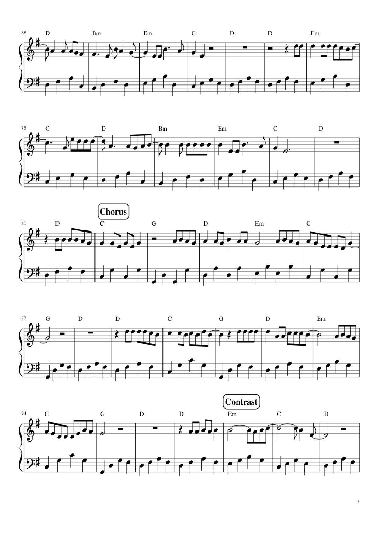 Trang 3 của Sheet nhạc PDF Piano bài hát Let her go Piano - Mike Rosenberg