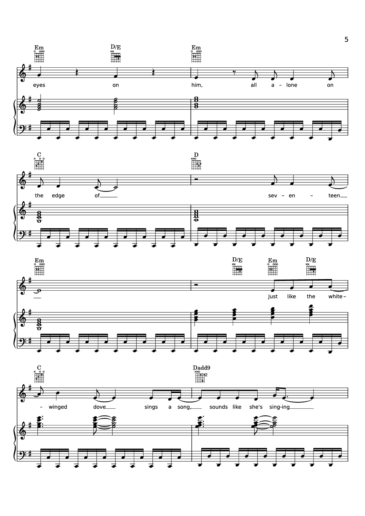 Trang 5 của Sheet nhạc PDF Piano bài hát Edge of Seventeen Piano - STEVIE NICKS
